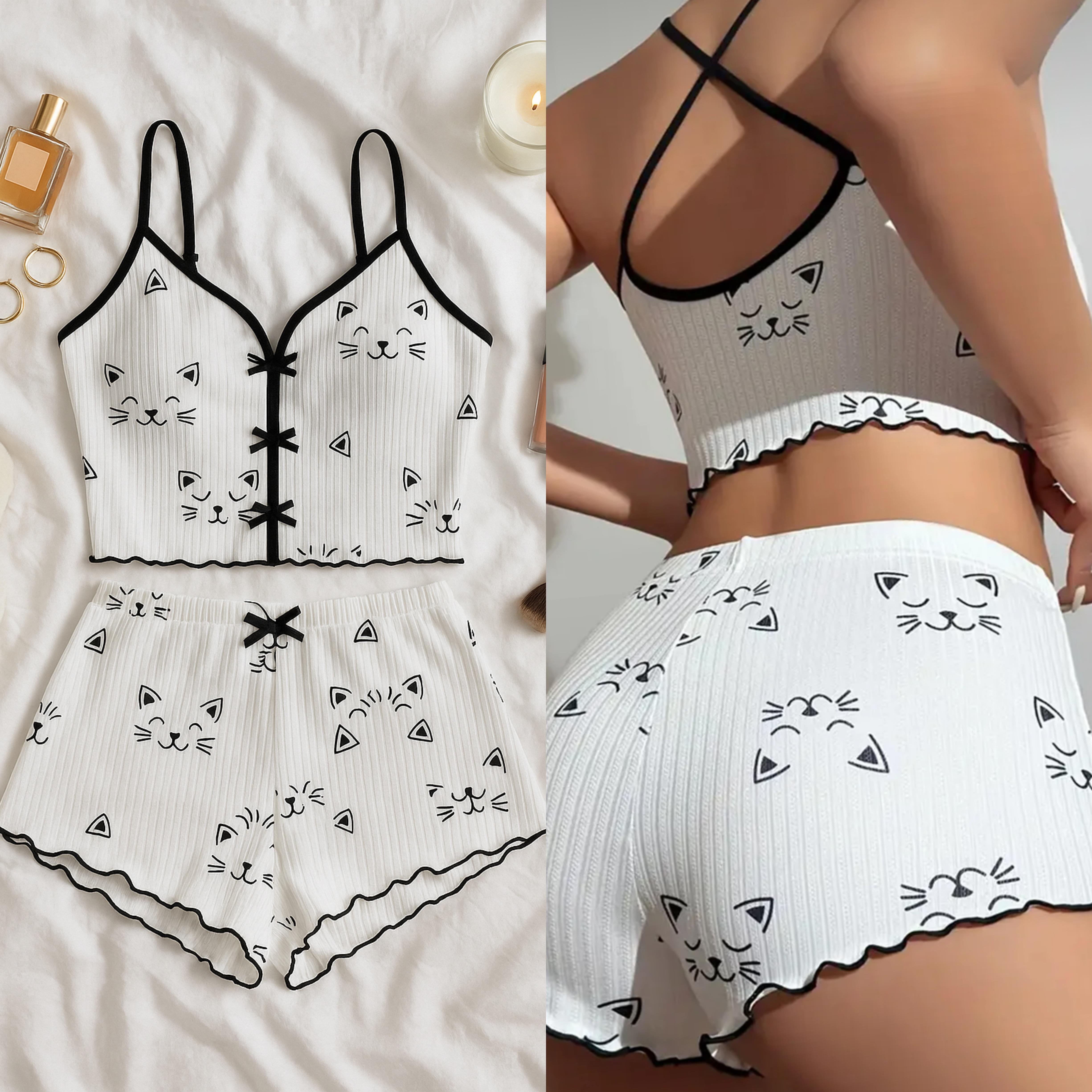 MYCATTYLOVE ŞORTLU PİJAMA TAKIM