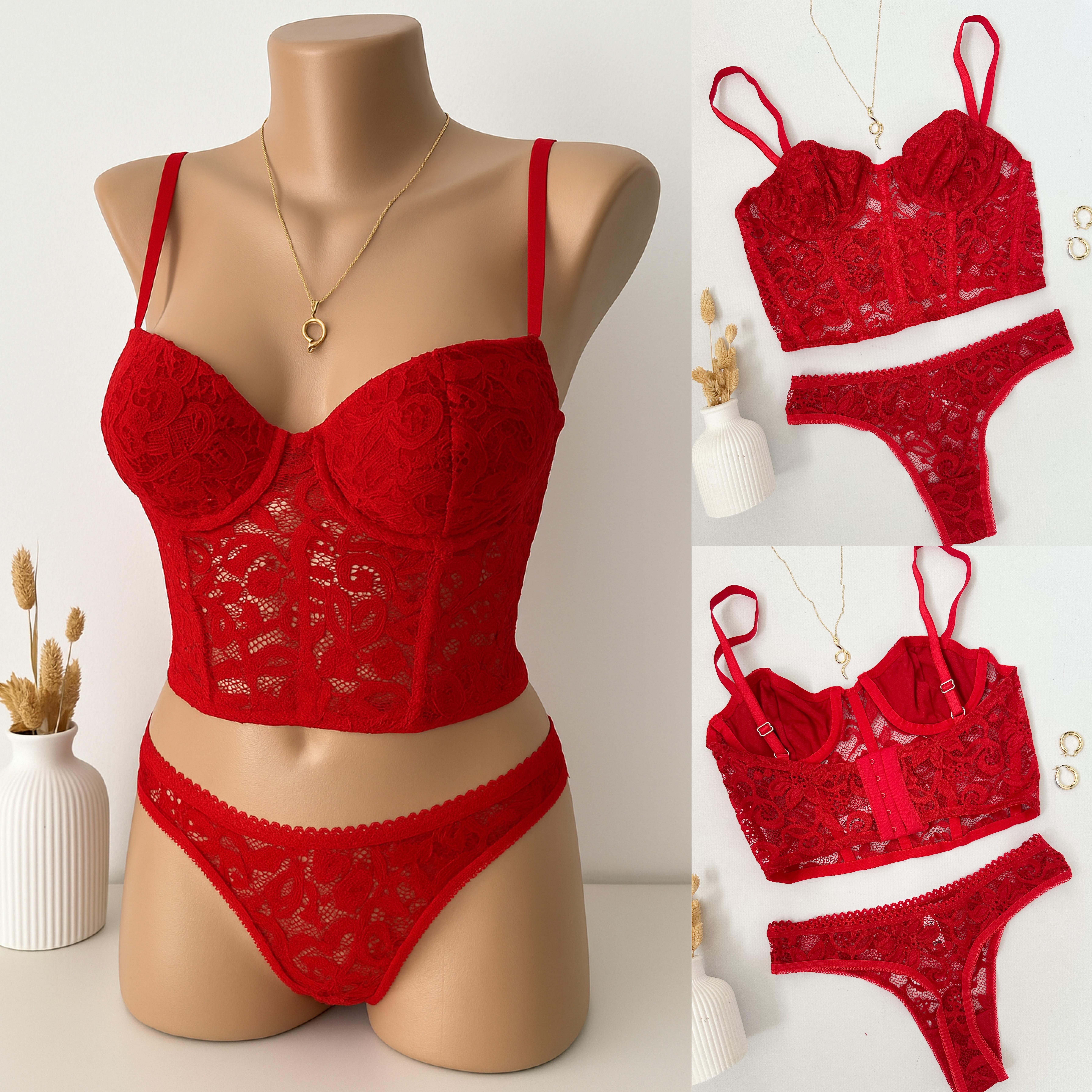 MYLADY BUSTİYER STRING İÇ ÇAMAŞIRI TAKIM KIRMIZI