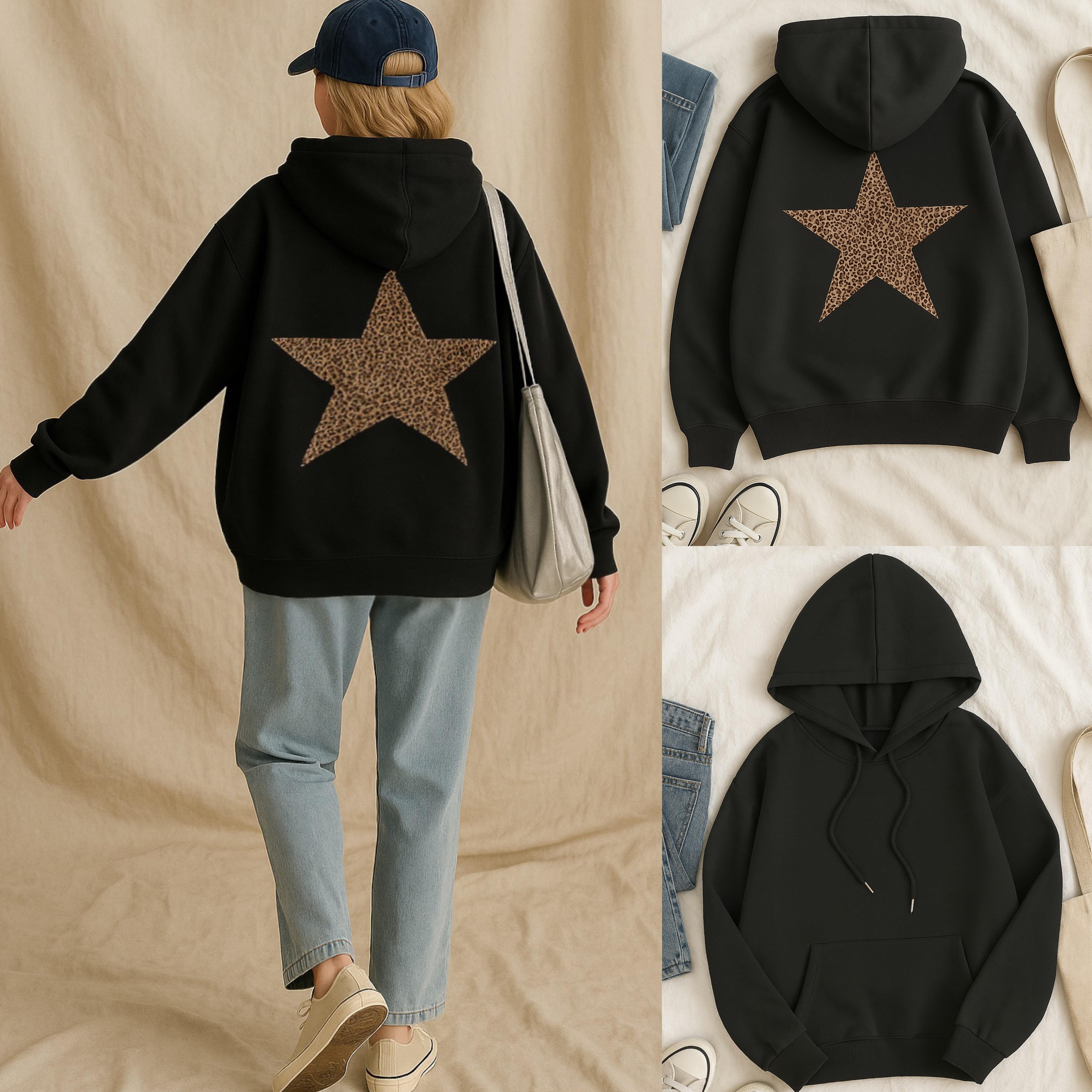 MYSTAR OVERSIZE İÇİ ŞARDONLU KAPÜŞONLU SWEATSHIRT 