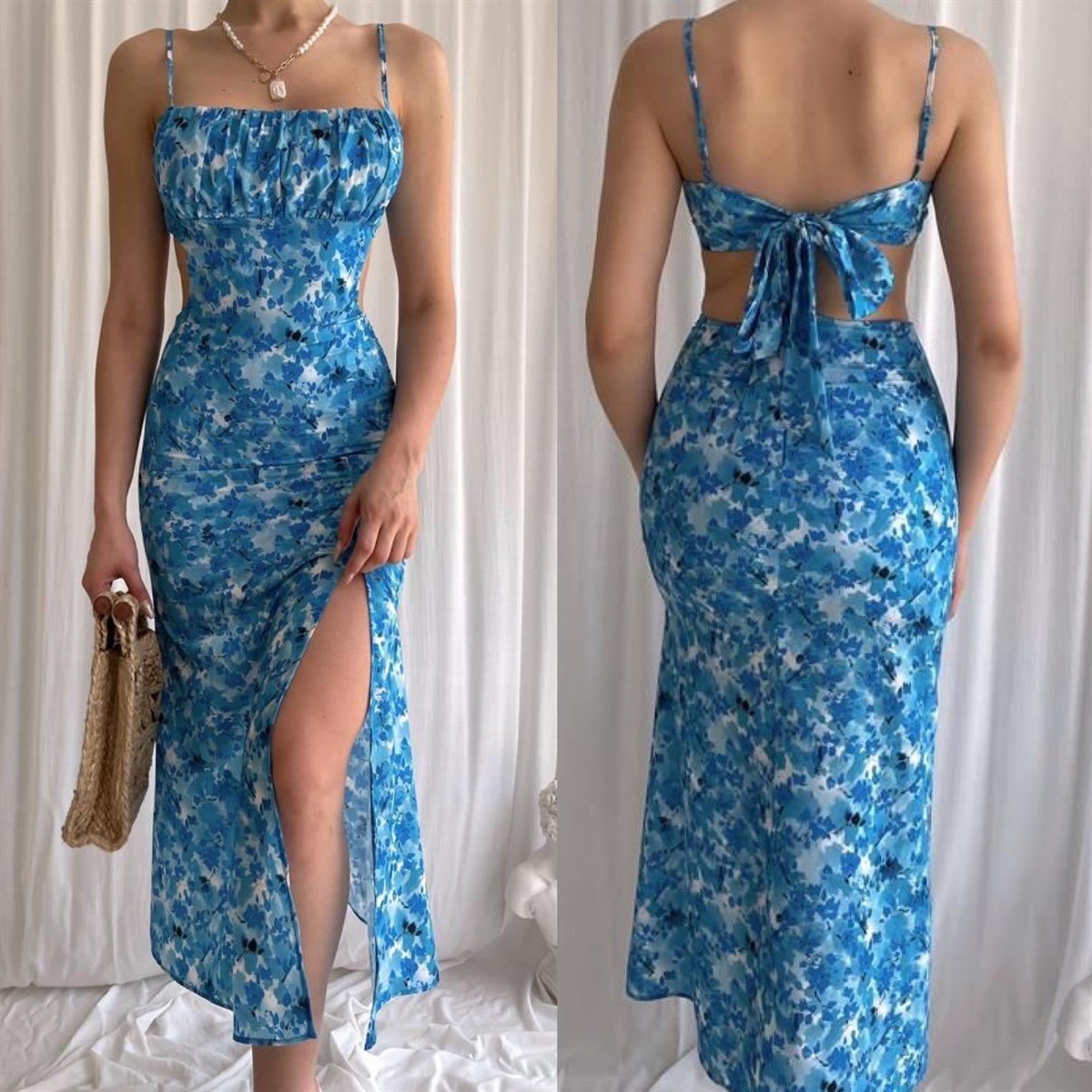 Nadya yırtmaçlı elbise