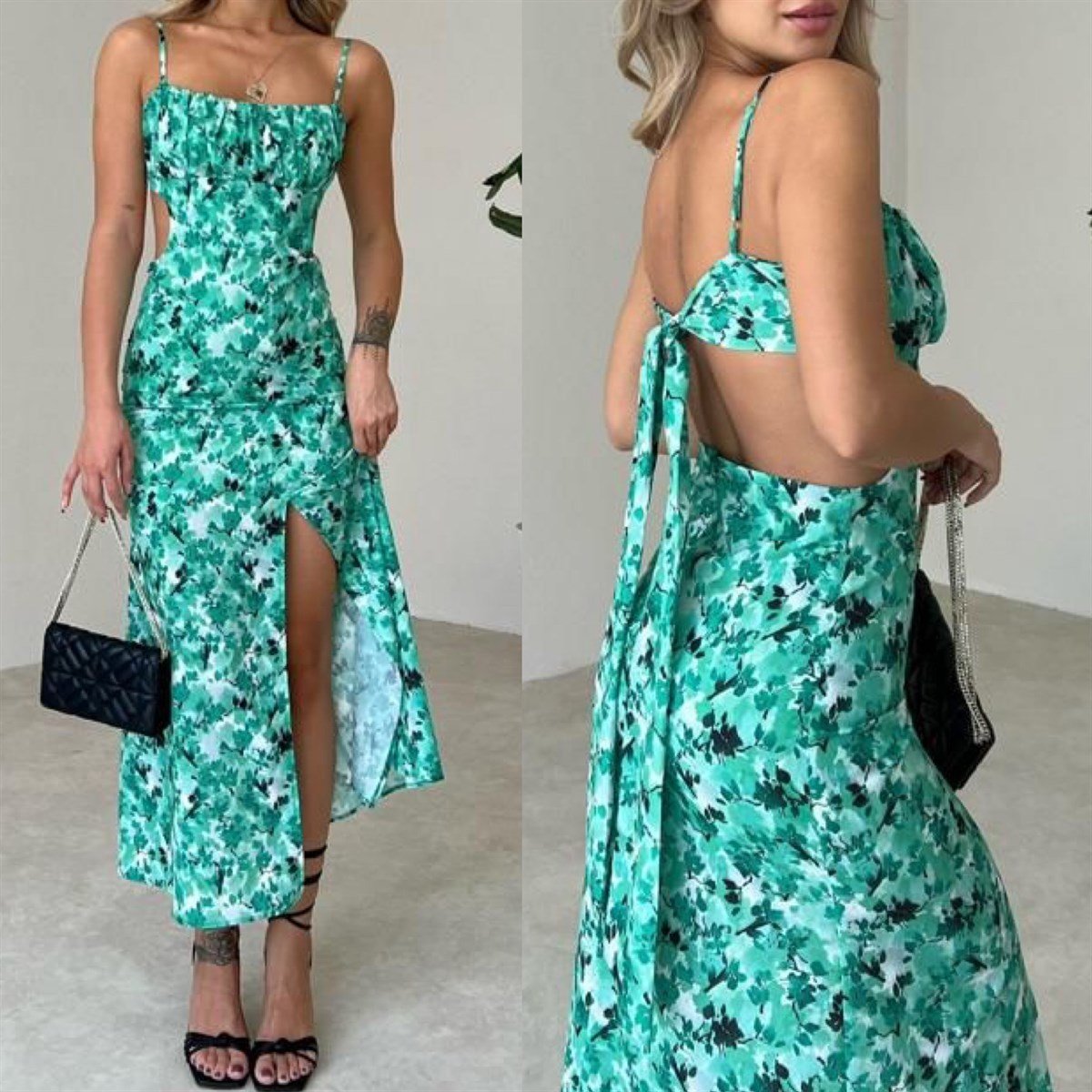Nadya yırtmaçlı elbise