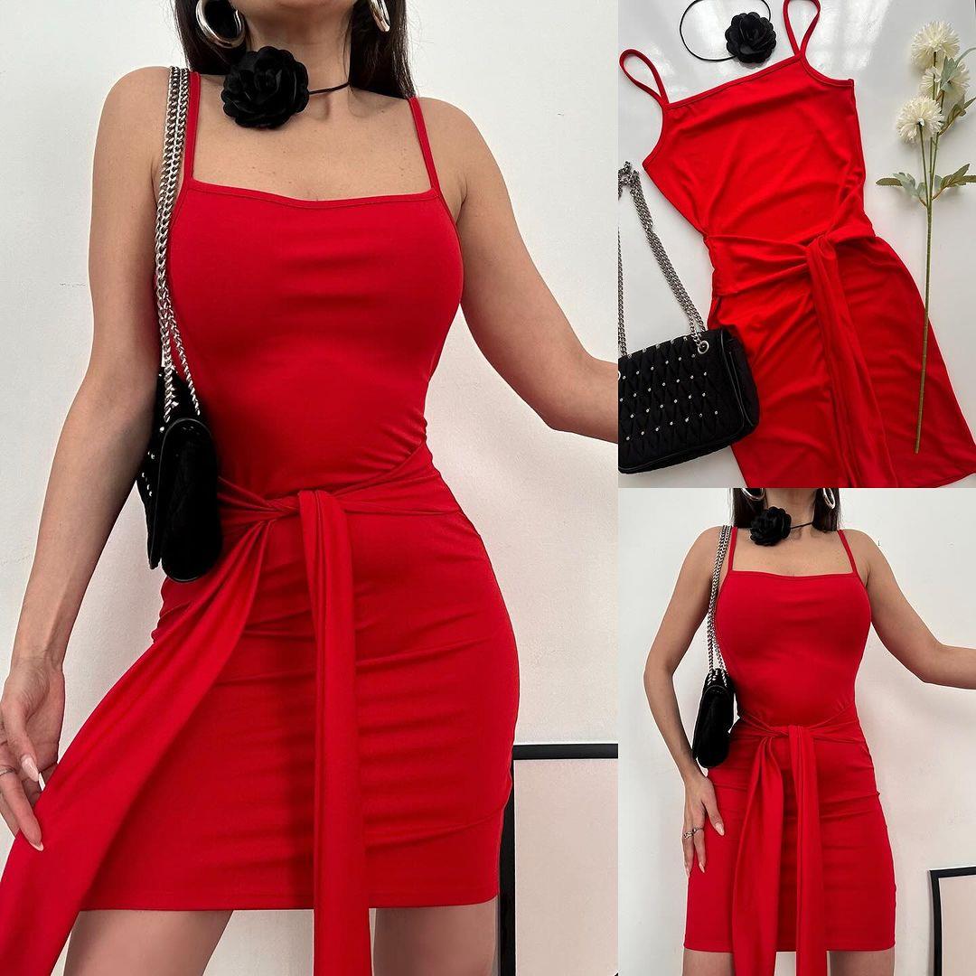 NANCY SANDY BAĞLAMALI ELBİSE 