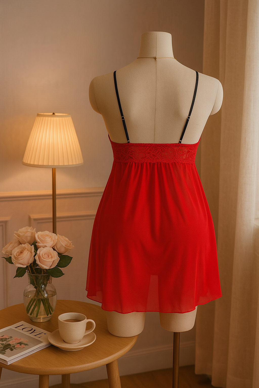 NARIDA RED TÜL GECELİK