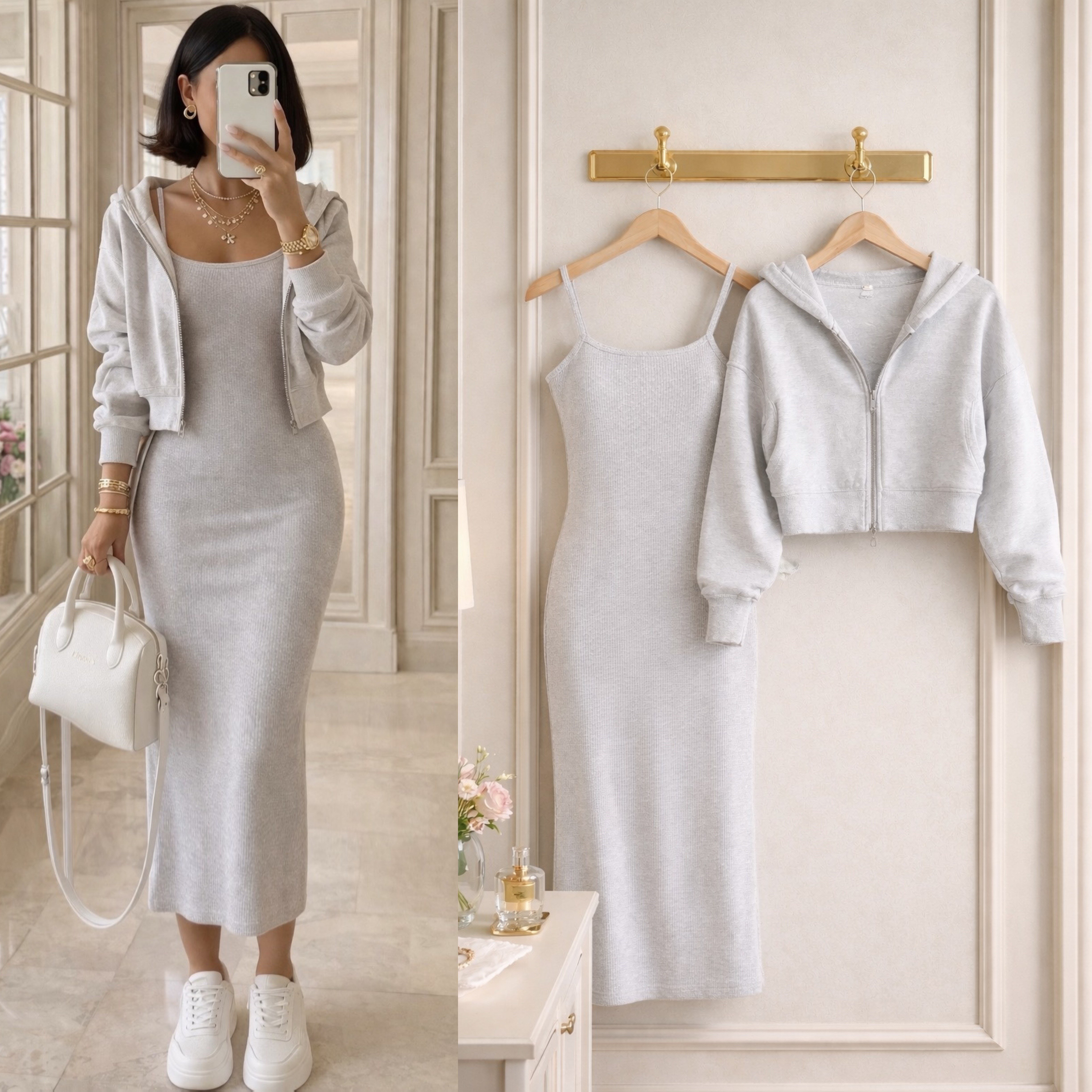NIVYA KAPÜŞONLU SWEAT ELBİSE TAKIM 
