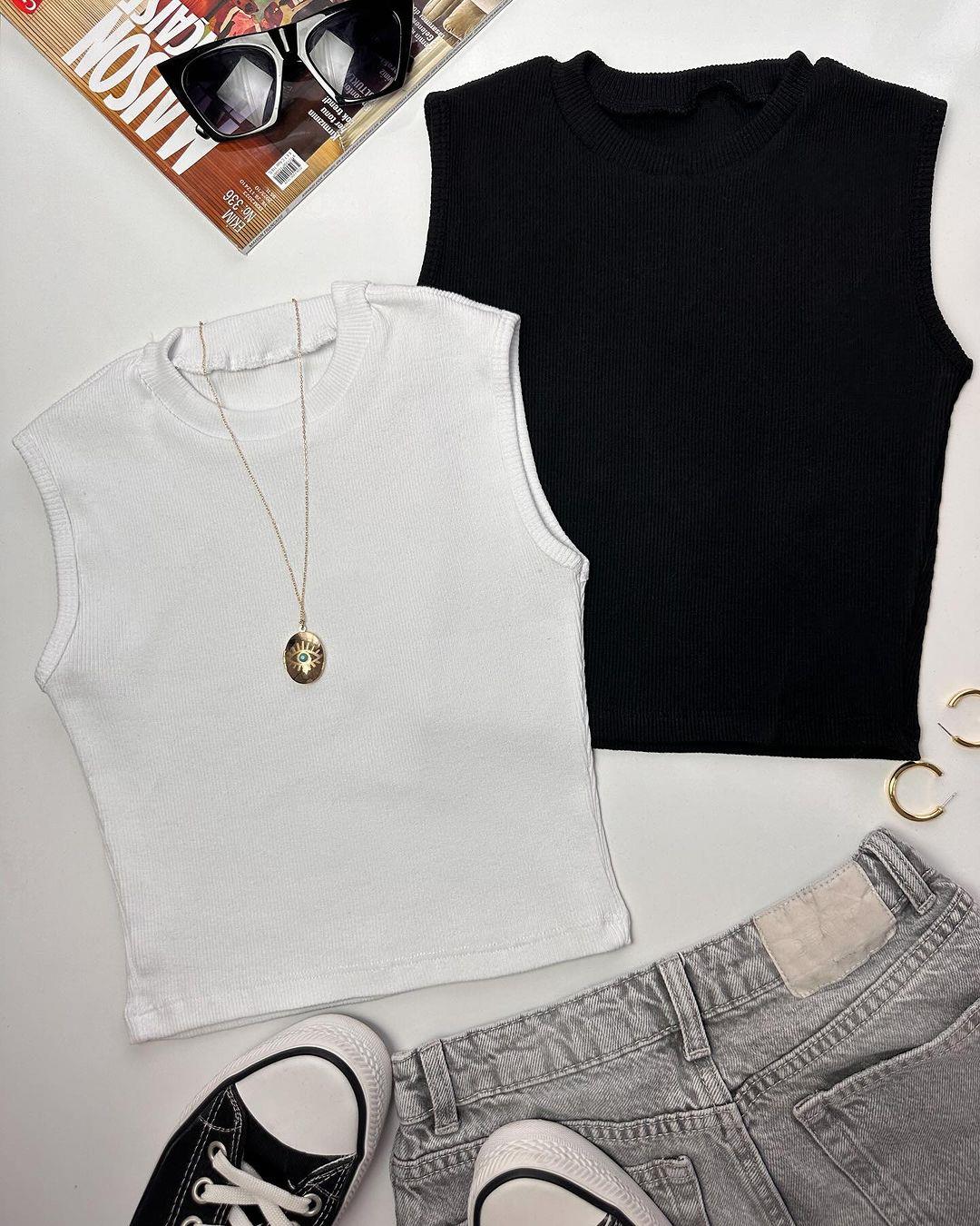 NOA DİK YAKA CROP ATLET 2Lİ SET 