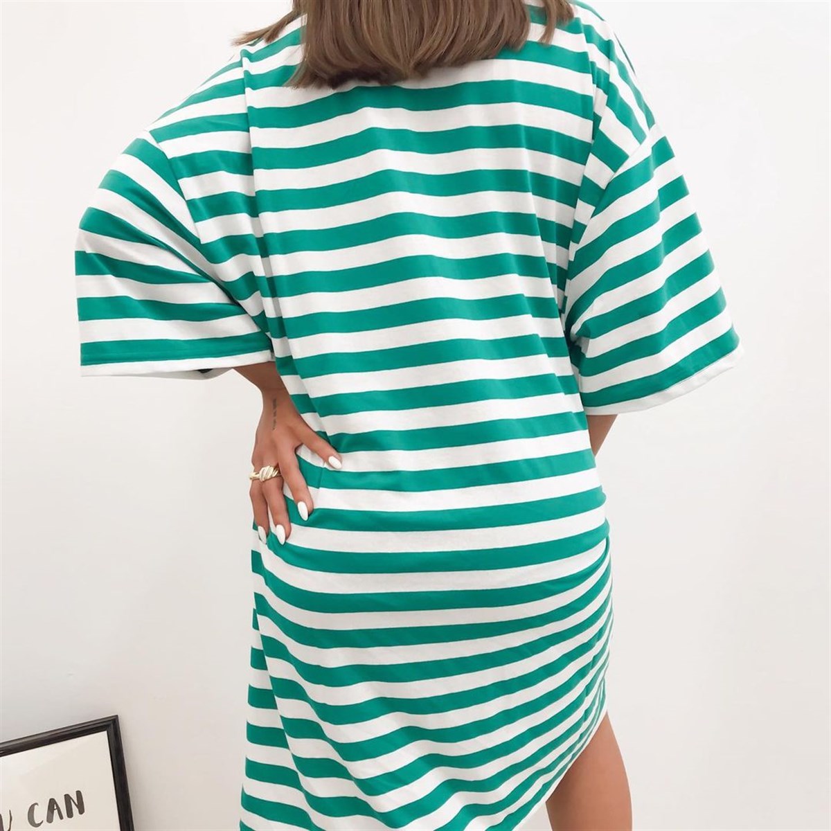 Oversize çizgili elbise 129.99