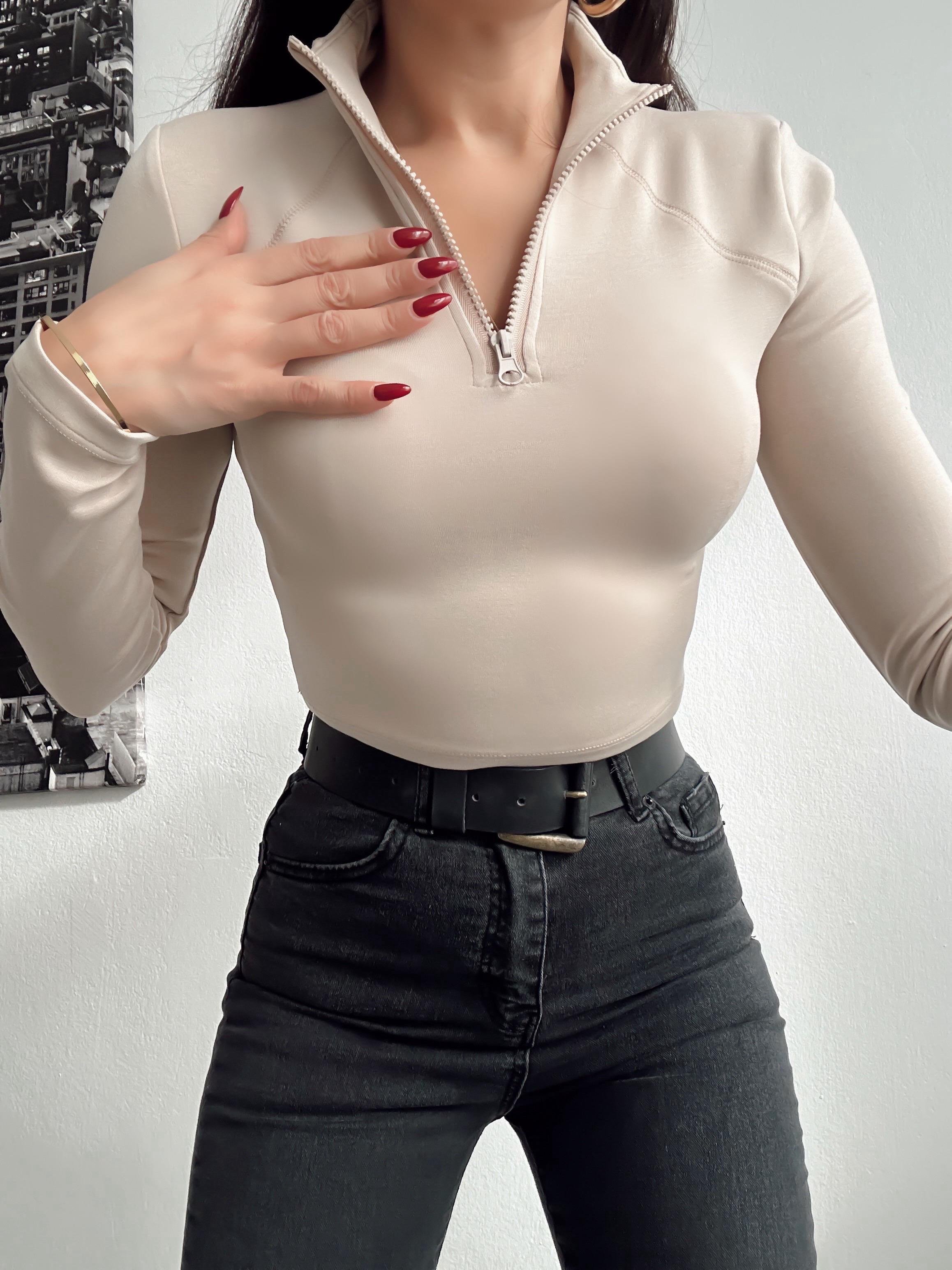 OYSH MODAL FERMUARLI TOP BEJ 