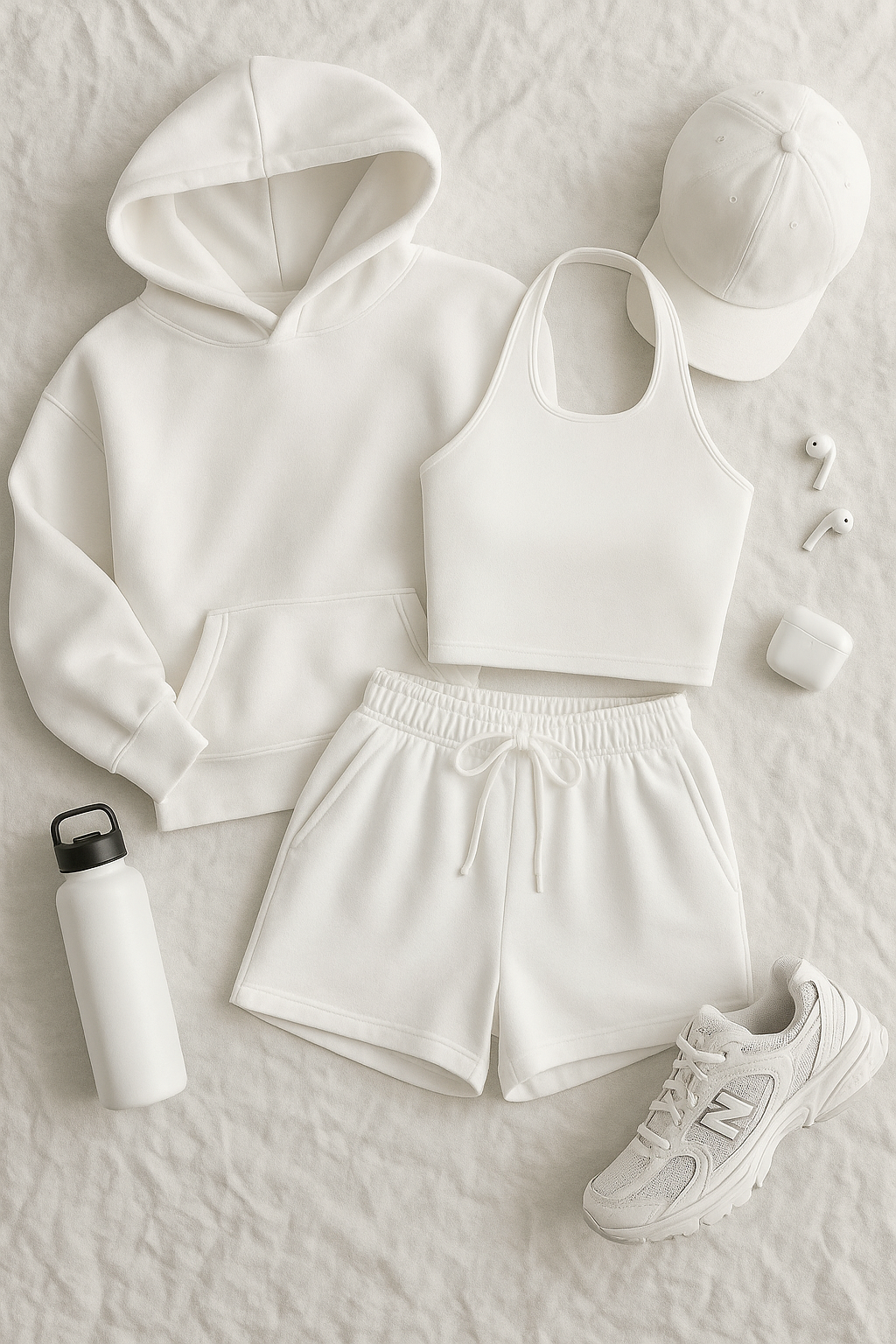 OYSH SWEAT ATLET ŞORT 3LÜ SET BEYAZ