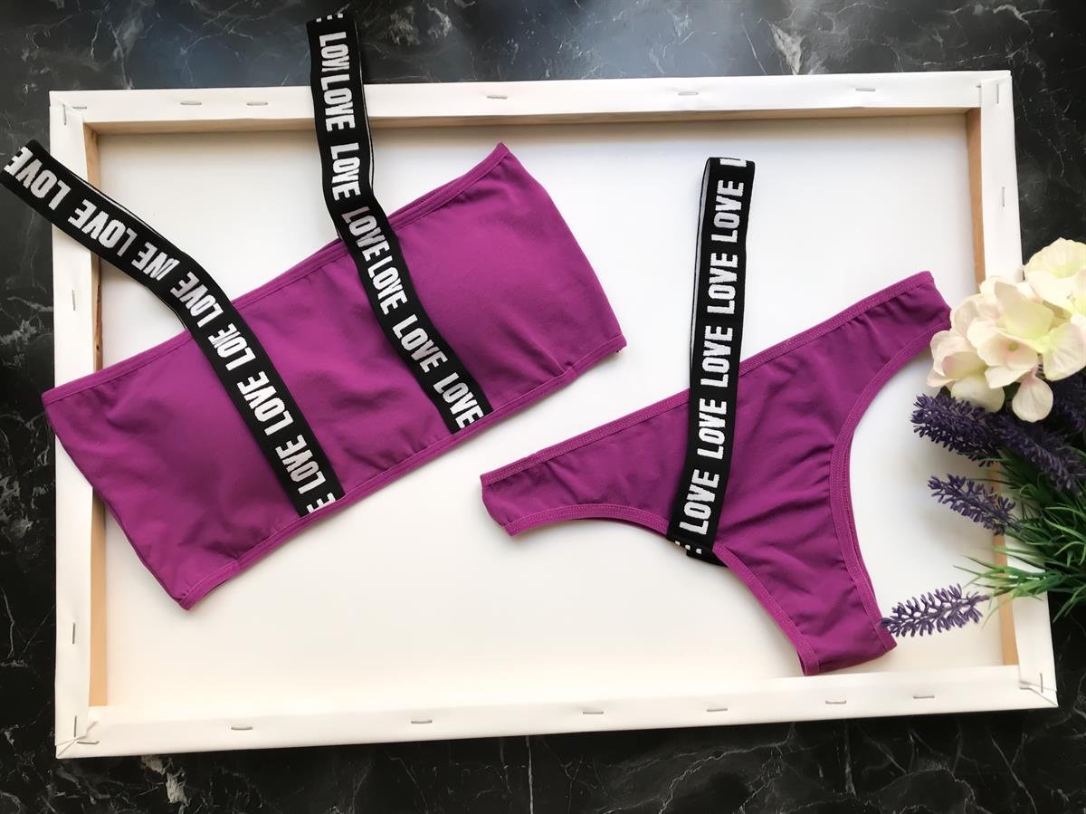PURPLE LOVE ÇIKARILABİLİR DOLGULU İÇ ÇAMAŞIRI TAKIM 