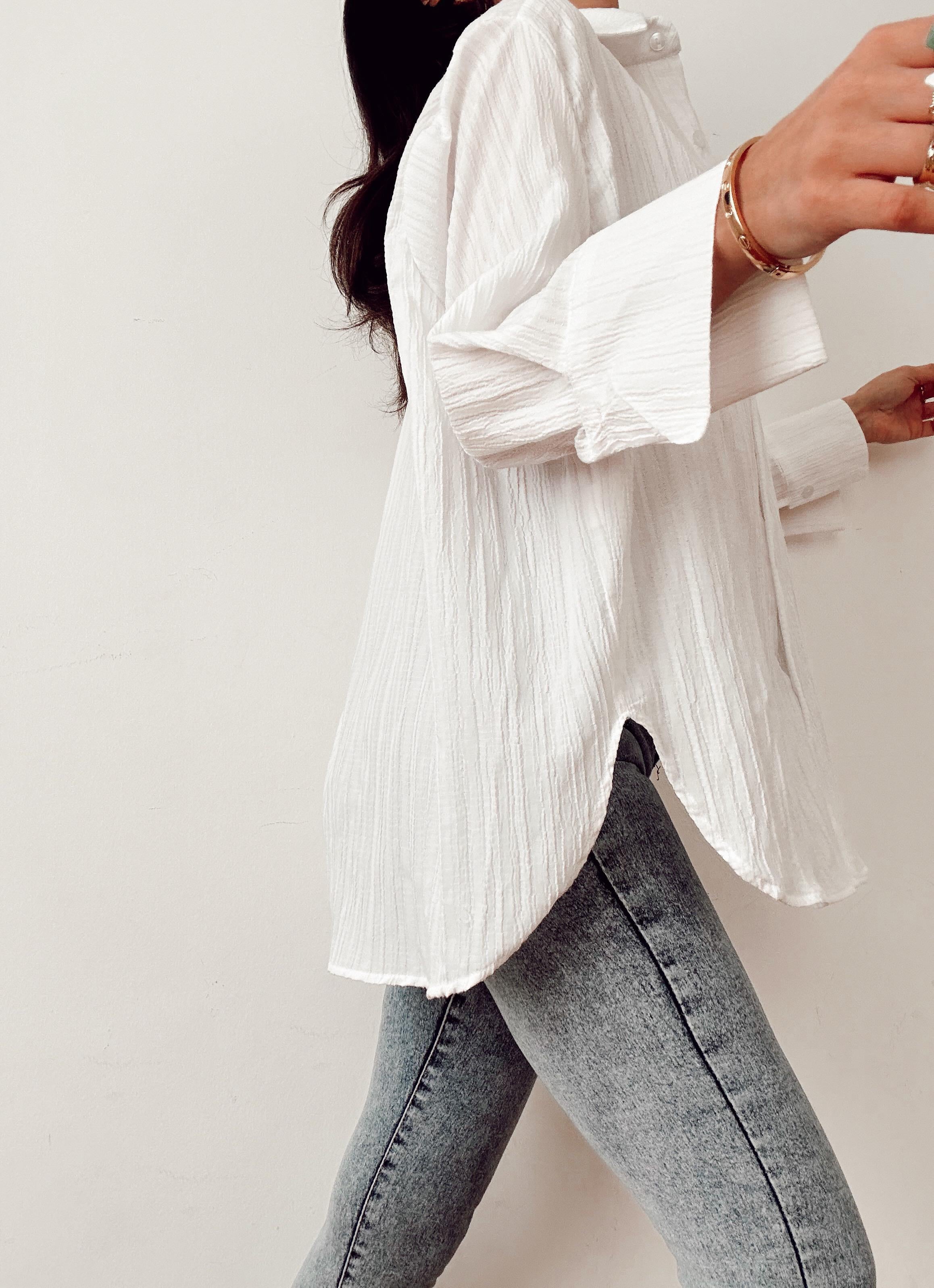 QPLUS OVERSIZE GÖMLEK BEYAZ