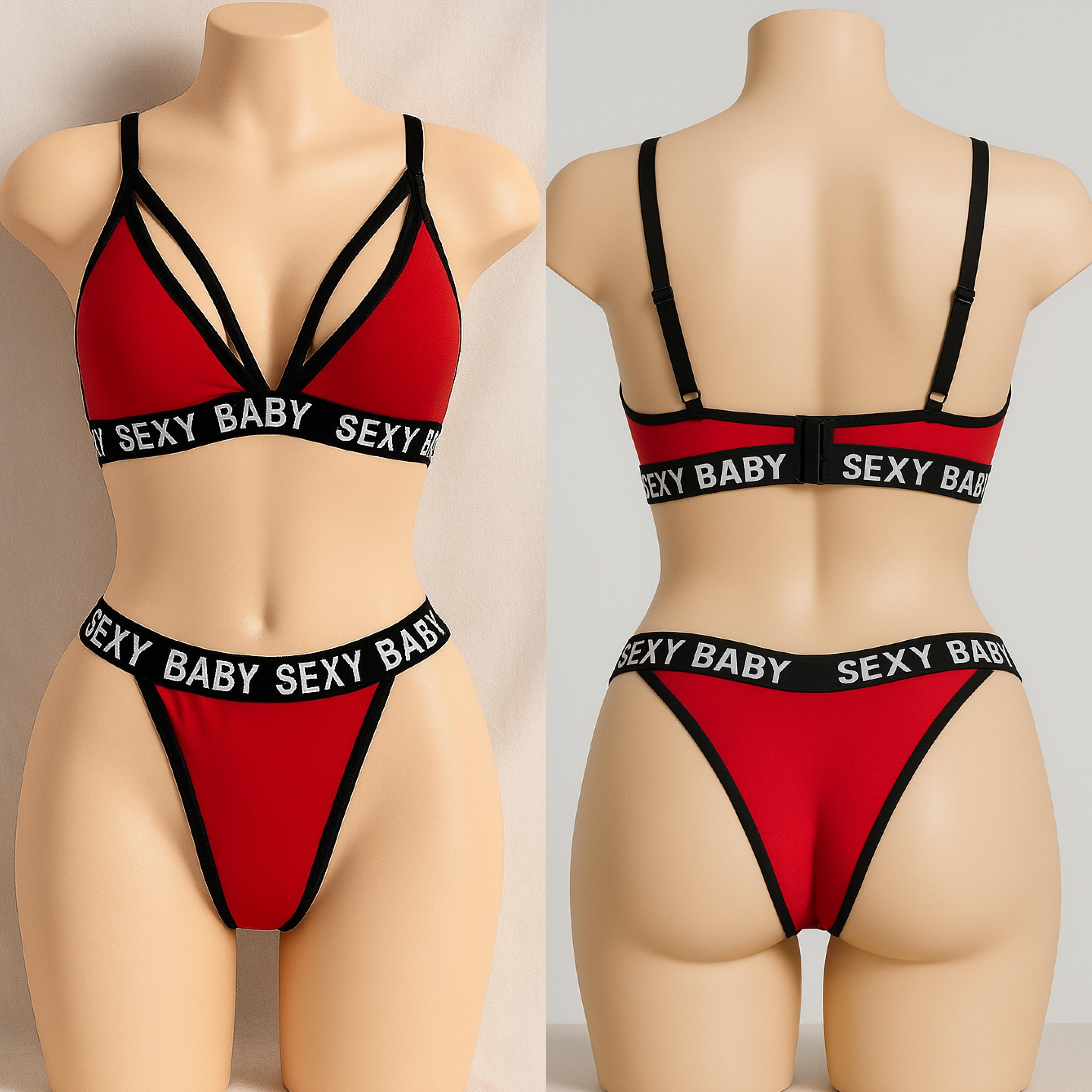 SEXYBABY ÖN ÇAPRAZ DOLGUSUZ İÇ ÇAMAŞIRI TAKIMI KIRMIZI