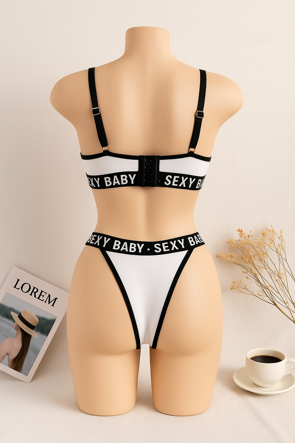 SEXYBABY ÖN ÇAPRAZ DOLGUSUZ İÇ ÇAMAŞIRI TAKIMI BEYAZ