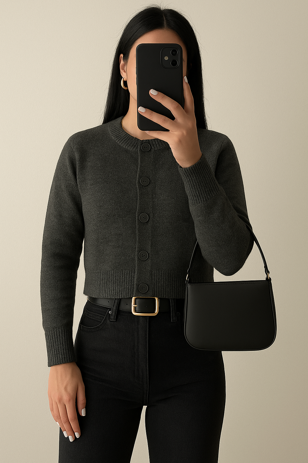 SWEATE DÜĞMELİ HIRKA GREY