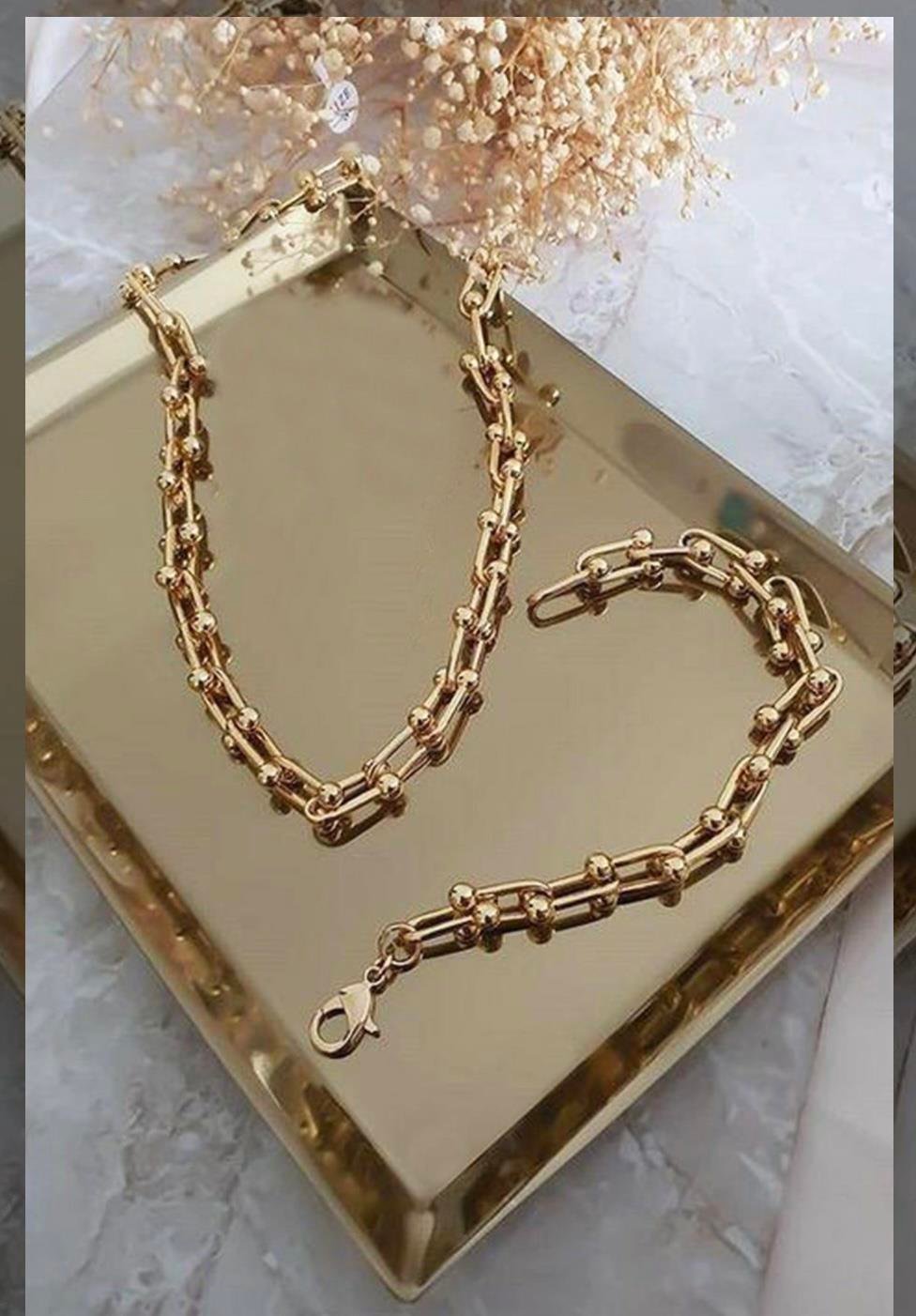 TFNY GOLD KOLYE BİLEKLİK SETİ