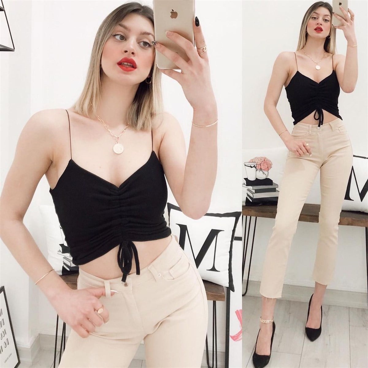 TOPSHOP KREM FİT JEAN