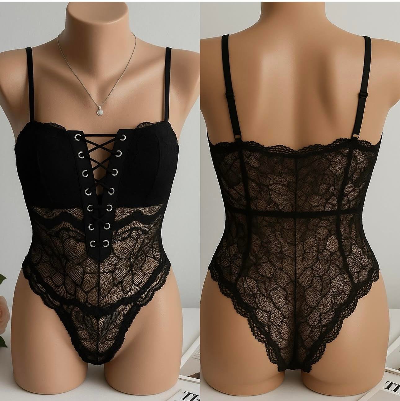 VS BLACK DANTELLİ BODYSUIT