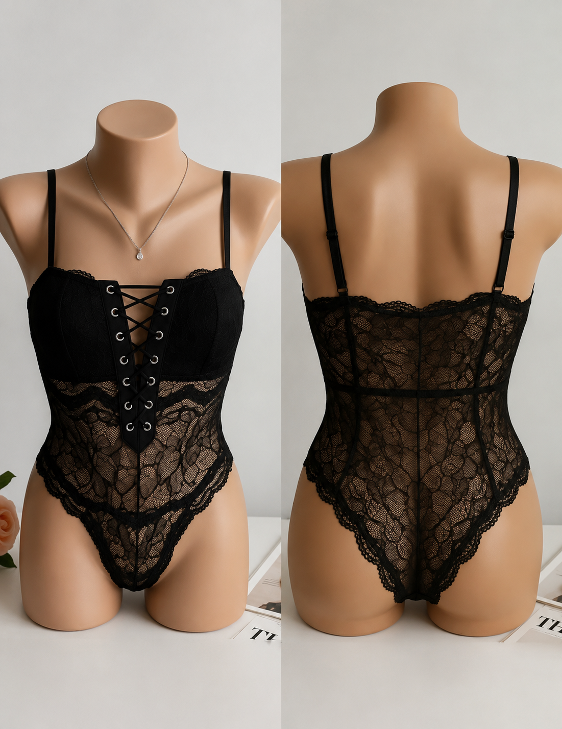 VS BLACK DANTELLİ BODYSUIT