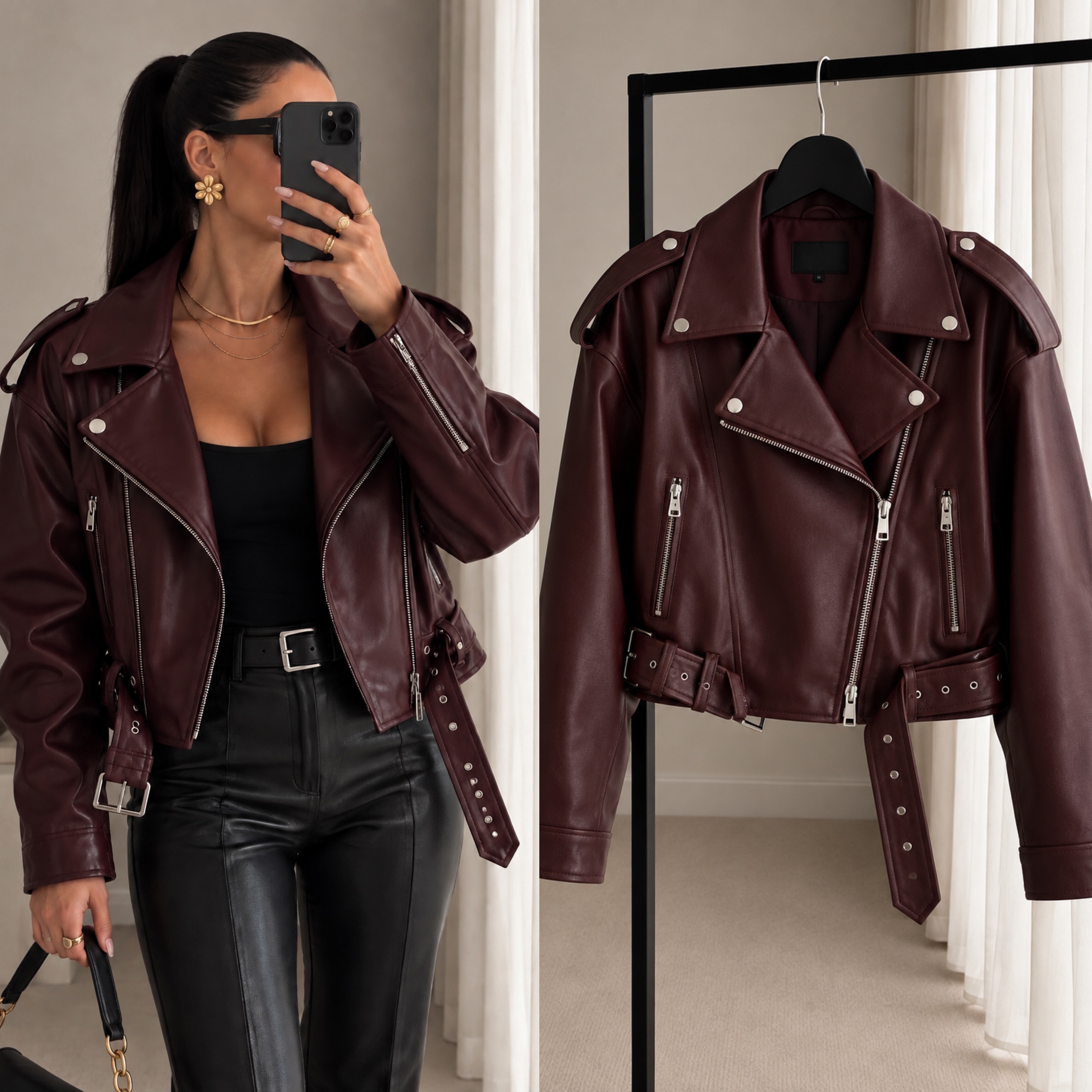 WALDY BIKER DERİ CEKET