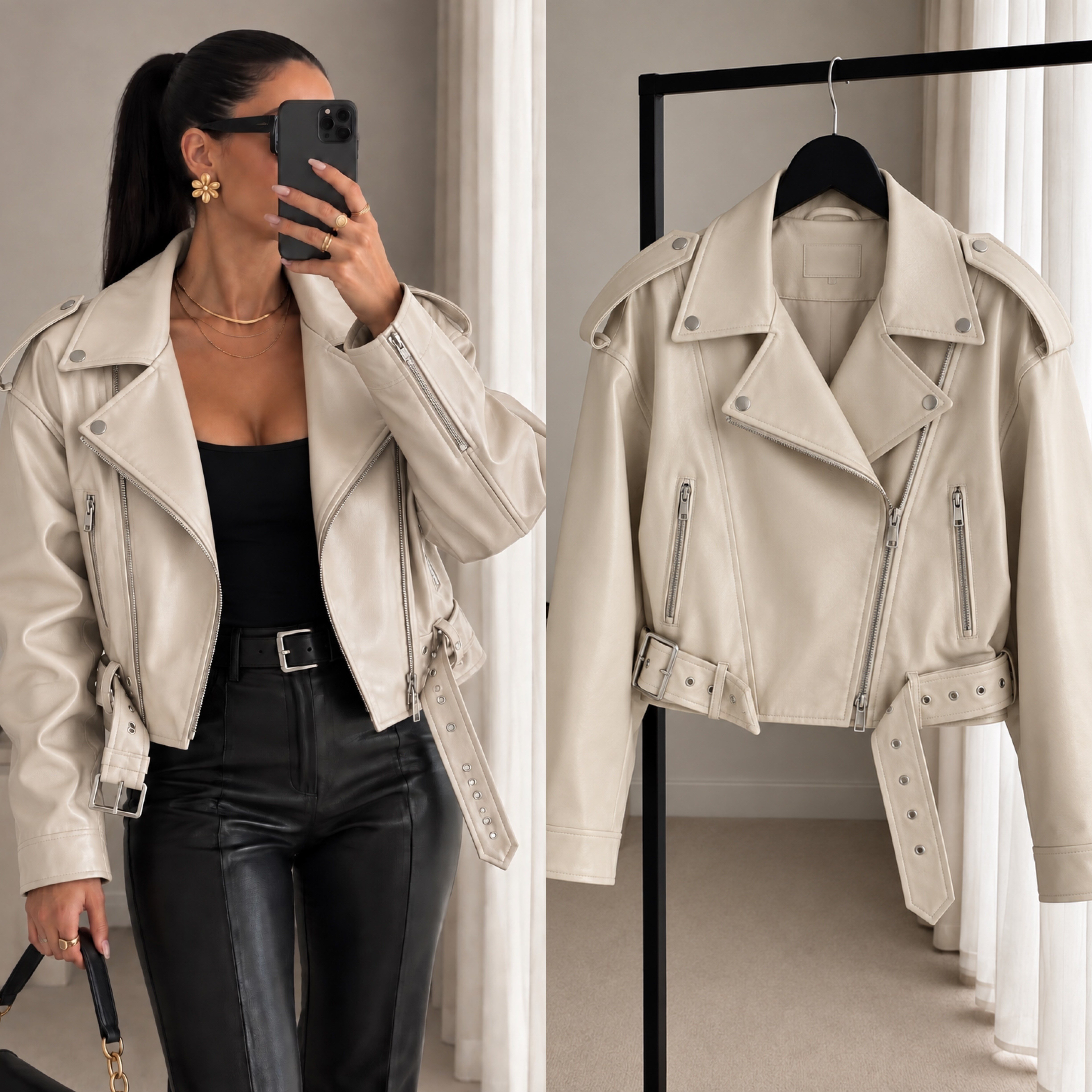 WALDY BIKER DERİ CEKET