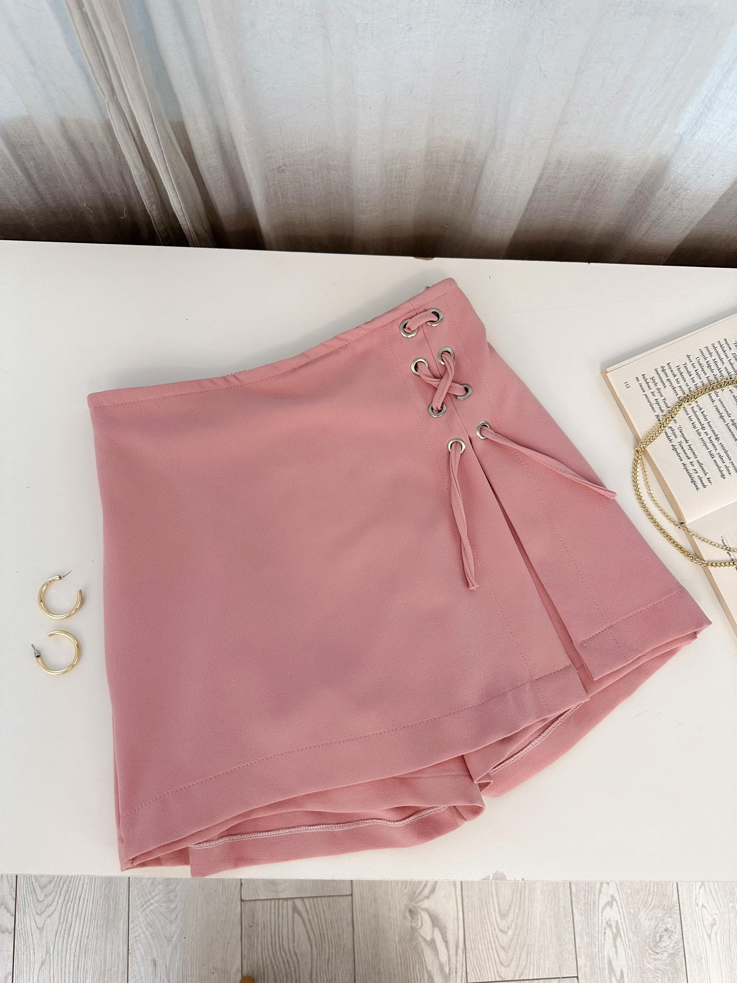 WERA BAĞCIKLI ŞORT ETEK ROSE