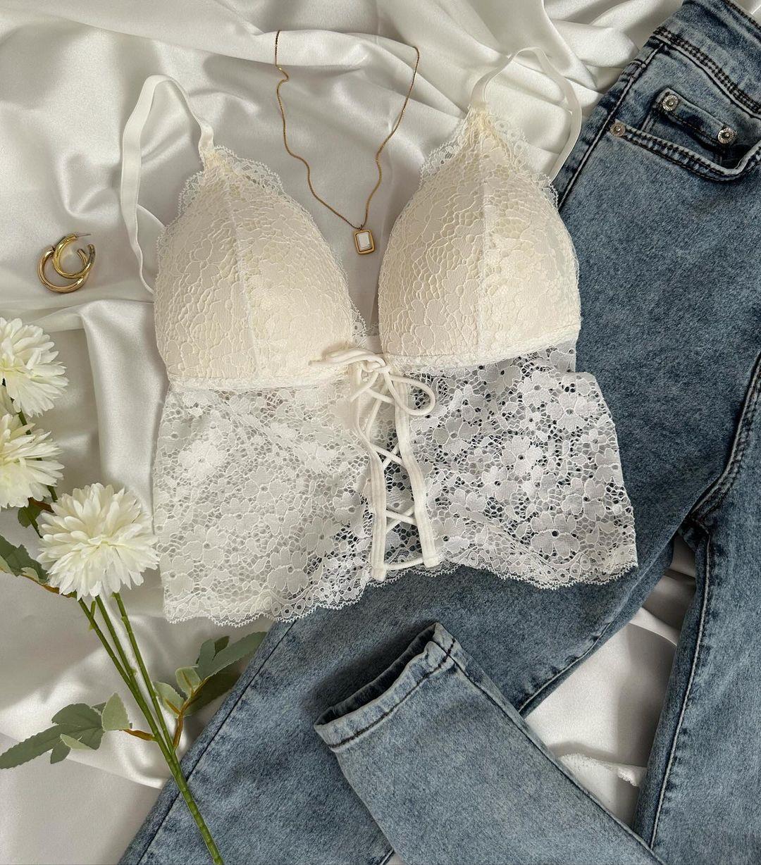 WHITE DANTELLİ BUSTIYER