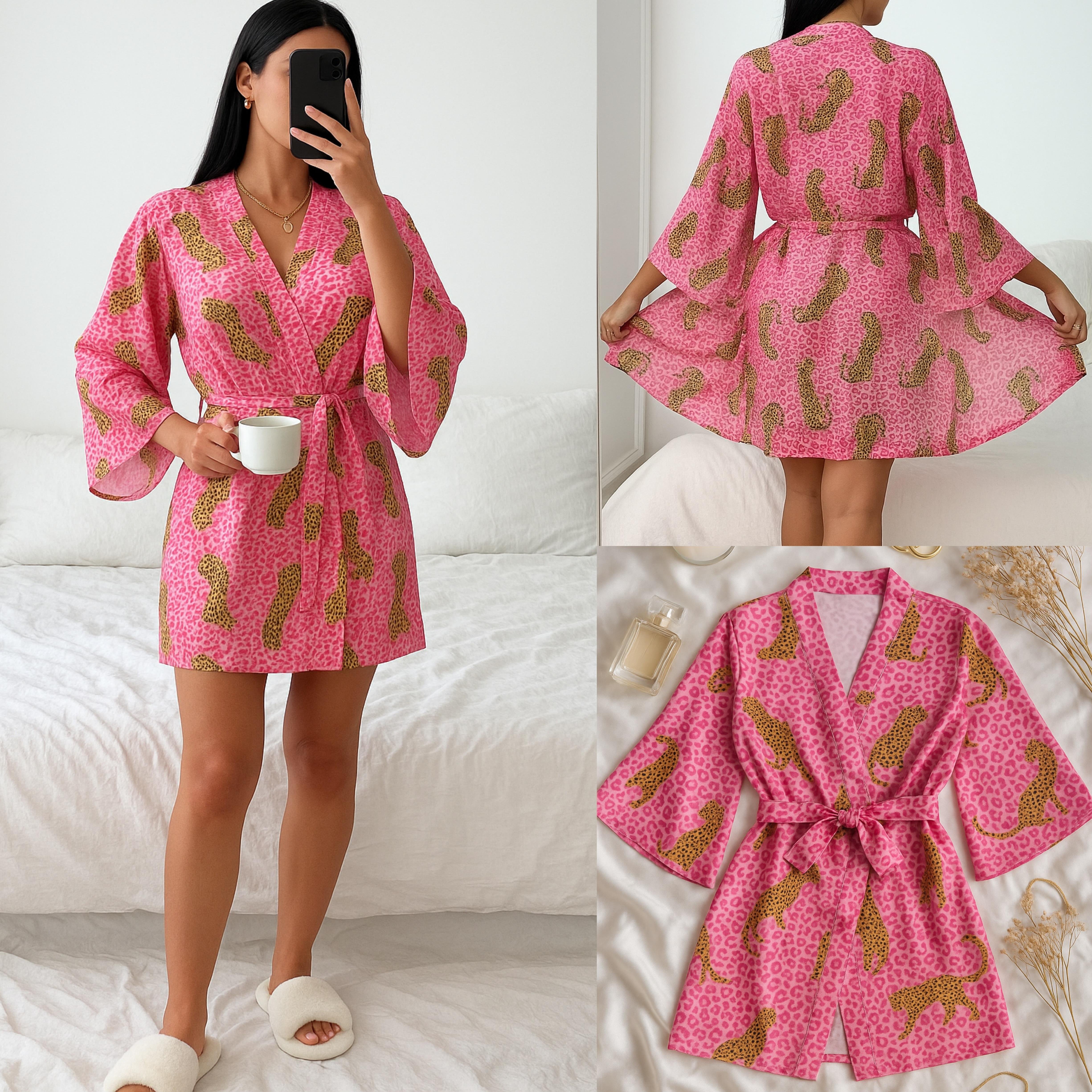 WLEO LEOPAR DESENLİ SABAHLIK