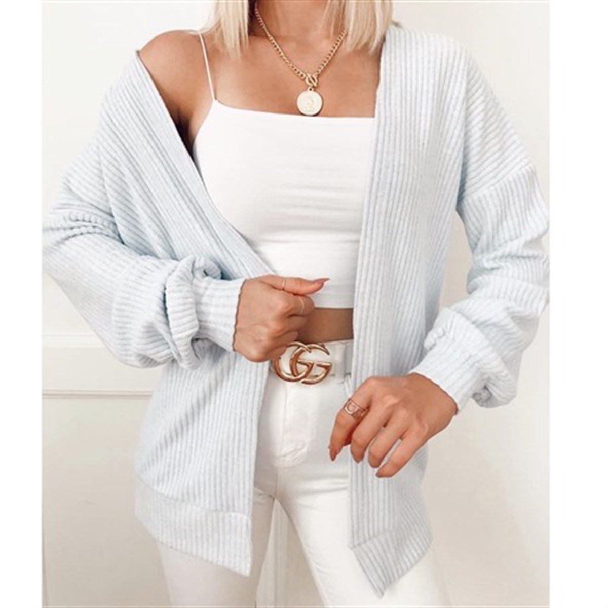 YUMOŞ OVERSİZE HIRKA BEBE MAVİ