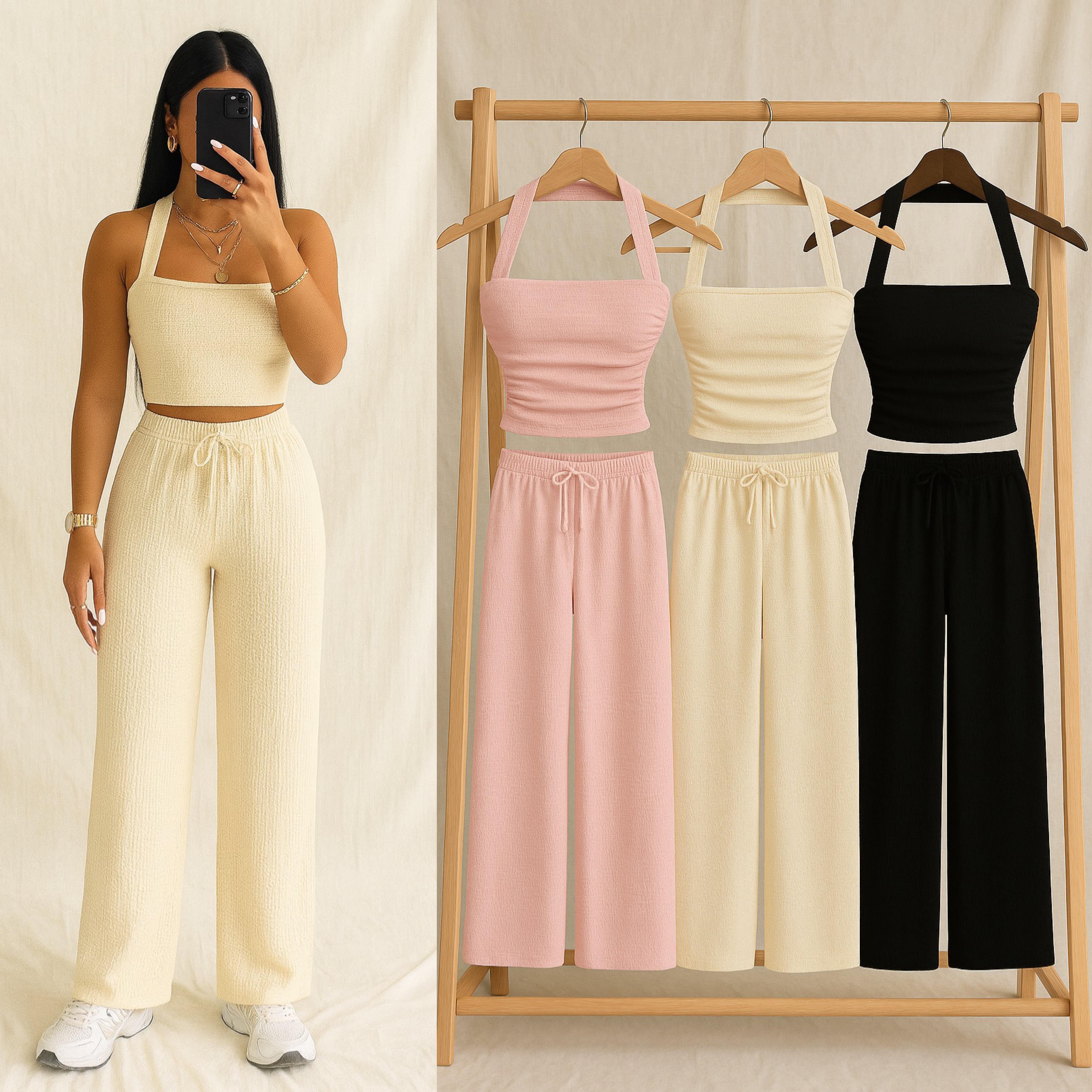 ZR HALTER YAKA BLUZ PANTOLON TAKIM 