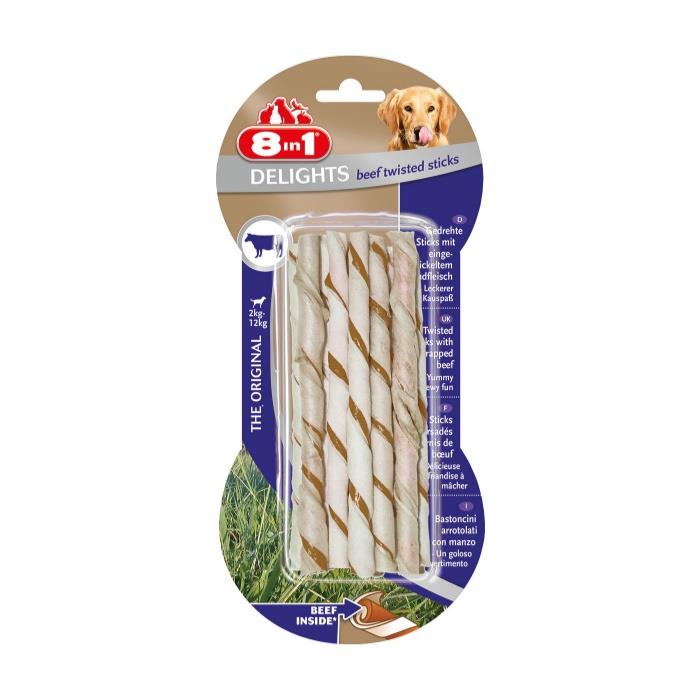 8 IN 1 Delights Bones Köpekler İçin Biftekli Ağız Bakım Çubuğu 10Lu 55gr