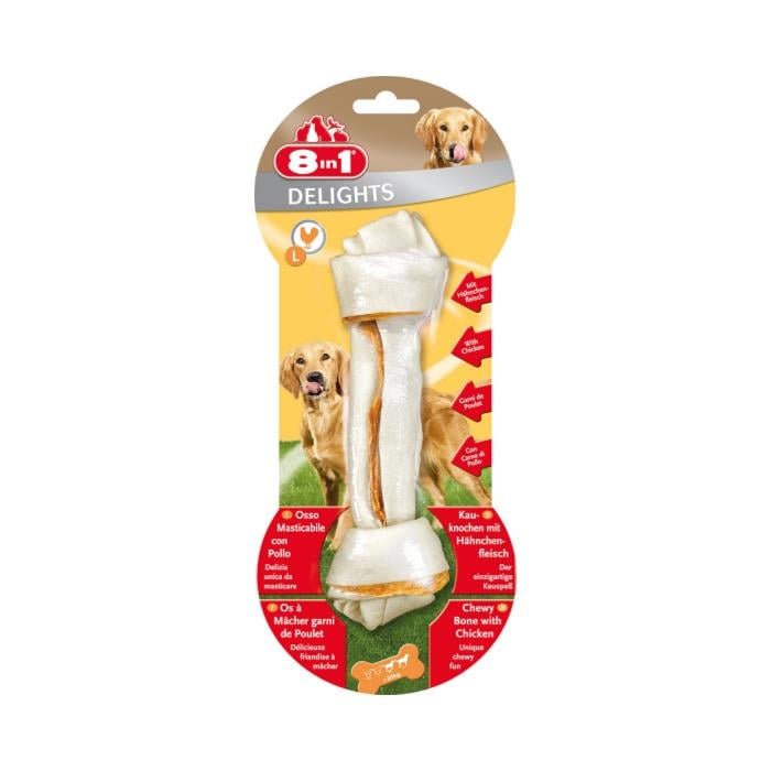 8 IN 1 Delights Bones Tavuklu Ağız Bakım Kemiği L Boy 85gr