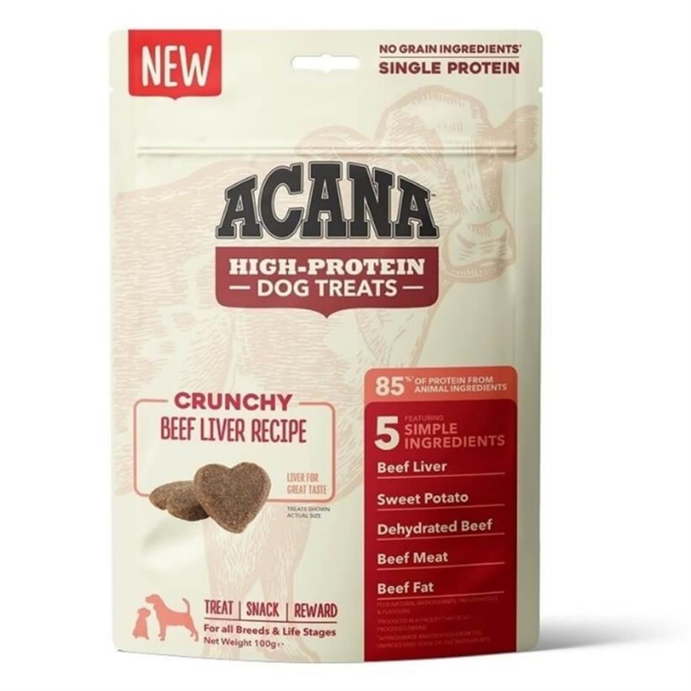 Acana Crunchy Beef Dog Treats 100 gr – Yüksek Proteinli Sığır Etli Köpek Ödülü