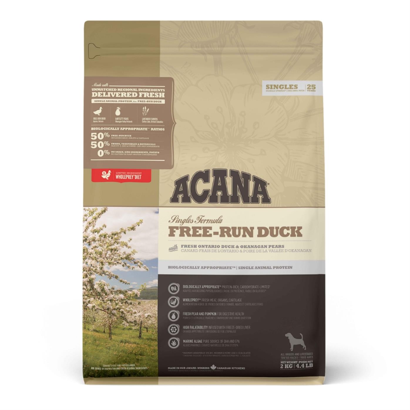 Acana Singles - Free-Run Duck Köpek Maması 2 Kg - Tüm Irk Ve Yaşam Evreleri İçin