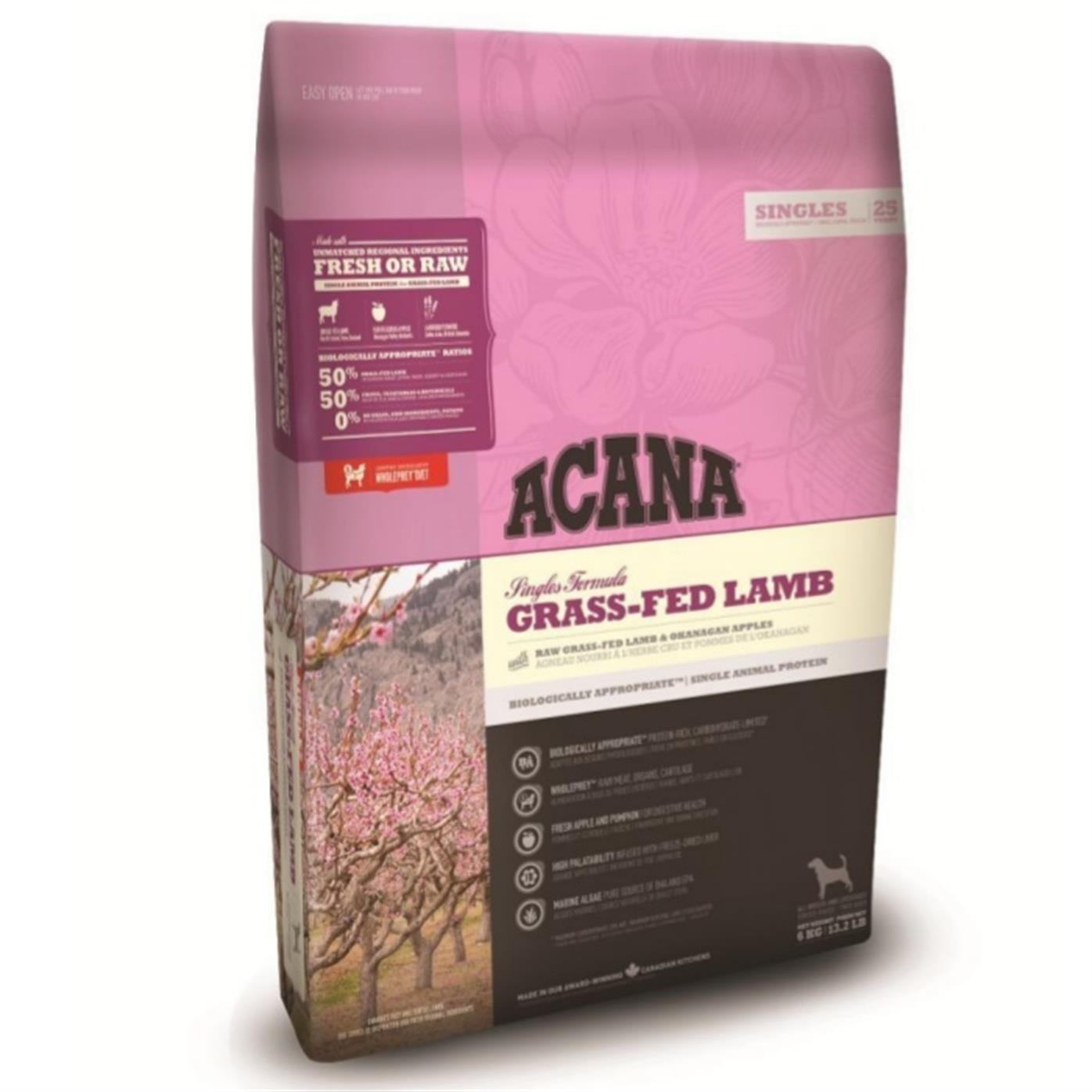 Acana Singles - Grass-Fed Lamb Köpek Maması 6 Kg - Tüm Irk Ve Yaşam Evreleri İçin