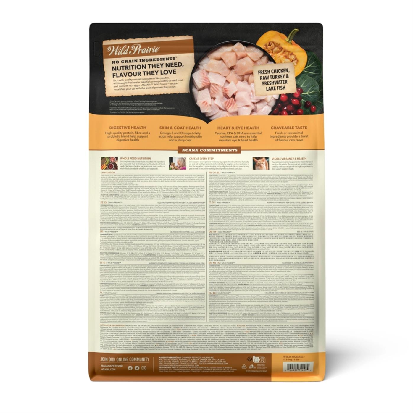 Acana Wild Prairie Kedi Maması 1.8 Kg - Tüm ırk ve yaşam evreleri için