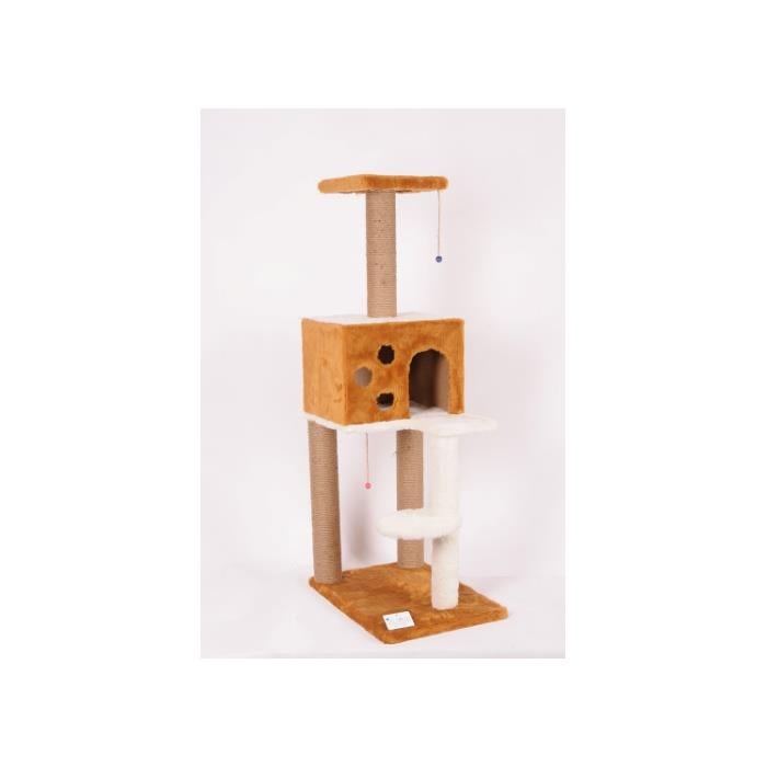 Cat Hause Kare Evli Merdivenli Kedi Tırmalama 124cm S09 Kahve