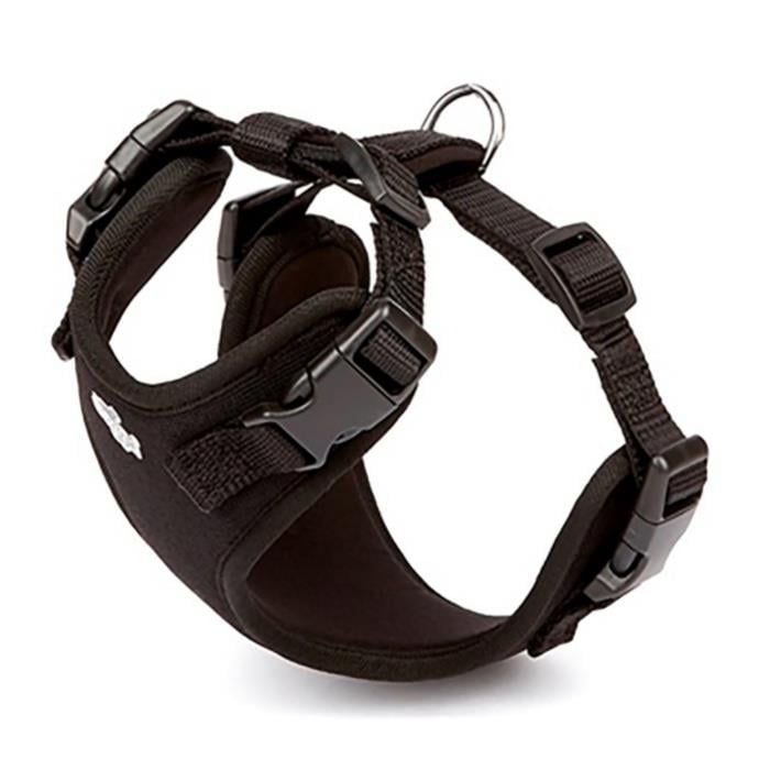 Doggie Havalı Dokumadan El Yapımı Köpek Göğüs Tasması XS-1,5x35-45cm - Black
