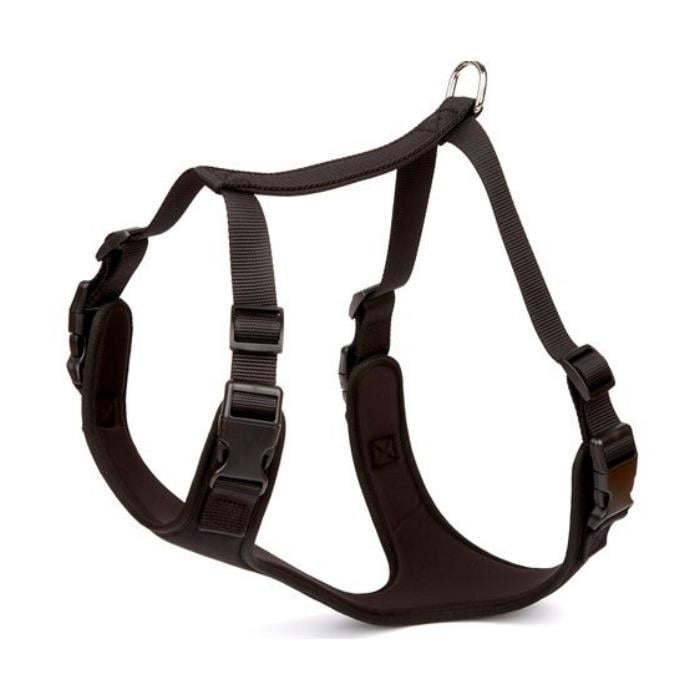 Doggie Havalı Dokumadan El Yapımı Köpek Göğüs Tasması L-2x55-65cm - Black