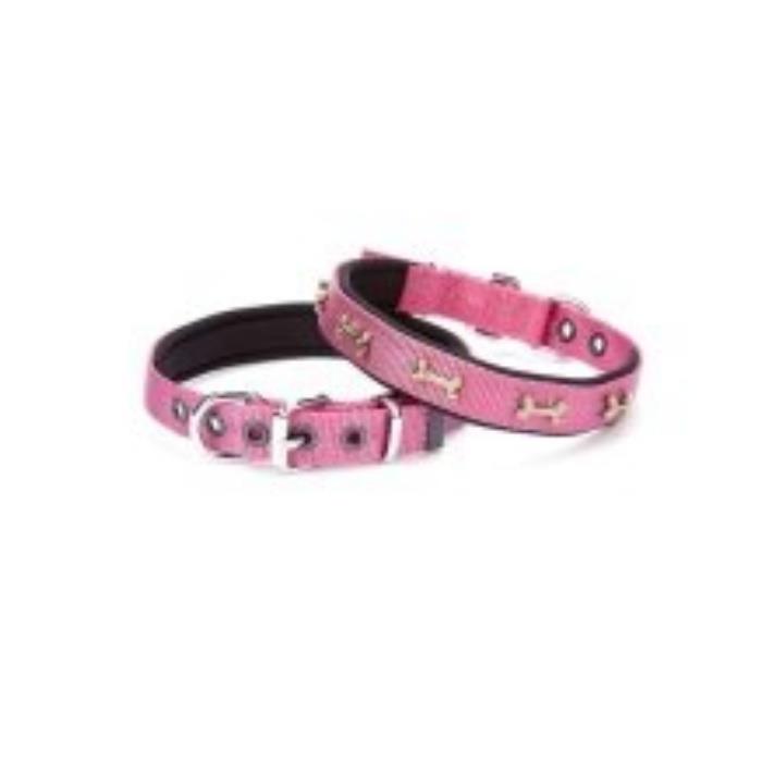 Doggie Konforlu Dokumadan El Yapımı Kemik Süslü Köpek Boyun Tasması 2x30-35cm - Purple