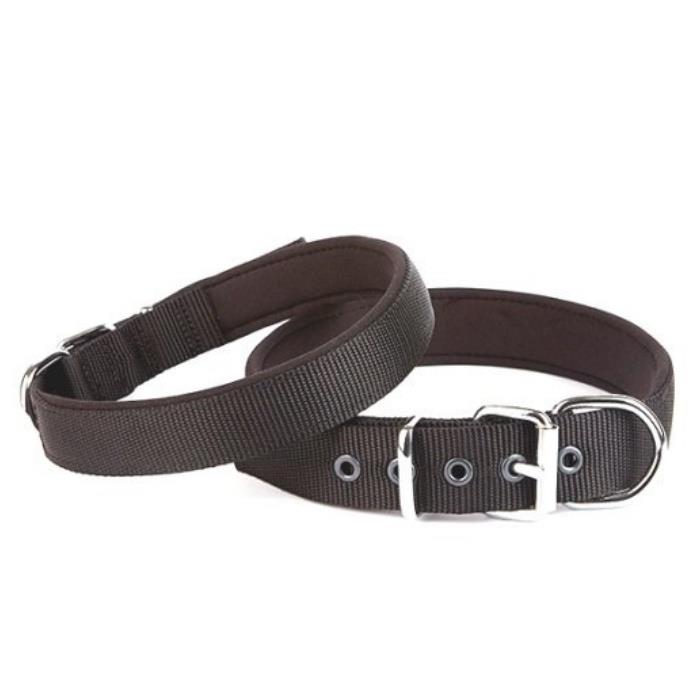 Doggie Konforlu Dokumadan El Yapımı Köpek Boyun Tasması 2,5x42-50cm - Black