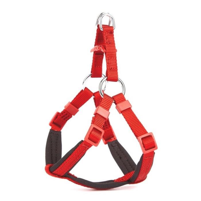 Doggie Konforlu Dokumadan El Yapımı Ronin Model Köpek Göğüs Tasması XXS-1x30-35cm - Red