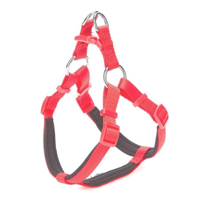 Doggie Konforlu Dokumadan El Yapımı Ronin Model Köpek Göğüs Tasması XS-1,5x35-45cm - Red