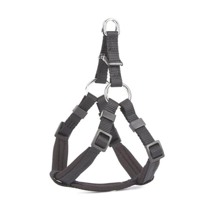 Doggie Konforlu Dokumadan El Yapımı Ronin Model Köpek Göğüs Tasması XXS-1x30-35cm - Black