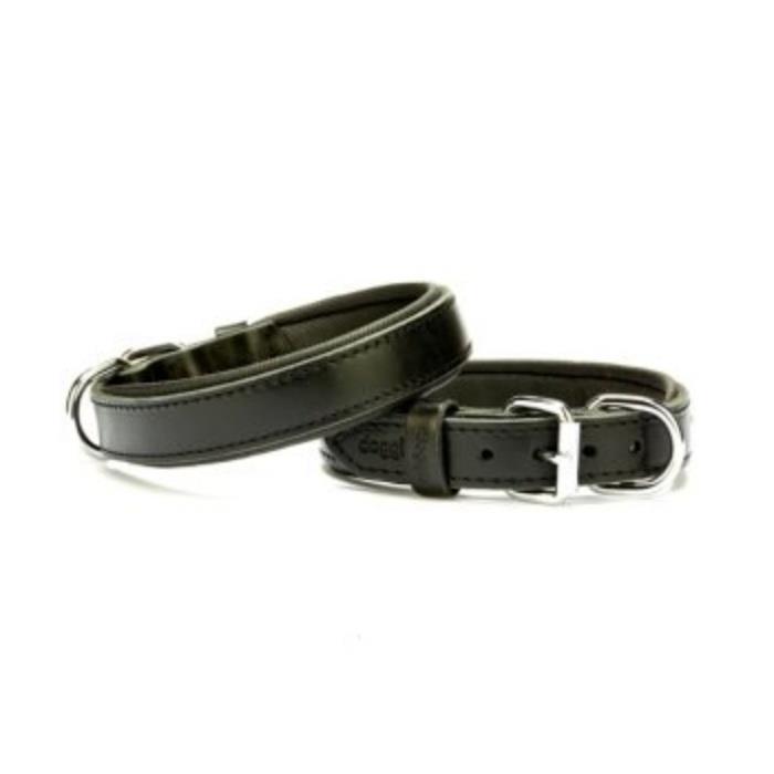 Doggie Konforlu Gerçek Deriden El Yapımı Köpek Boyun Tasması 2,5x37-45cm - Black