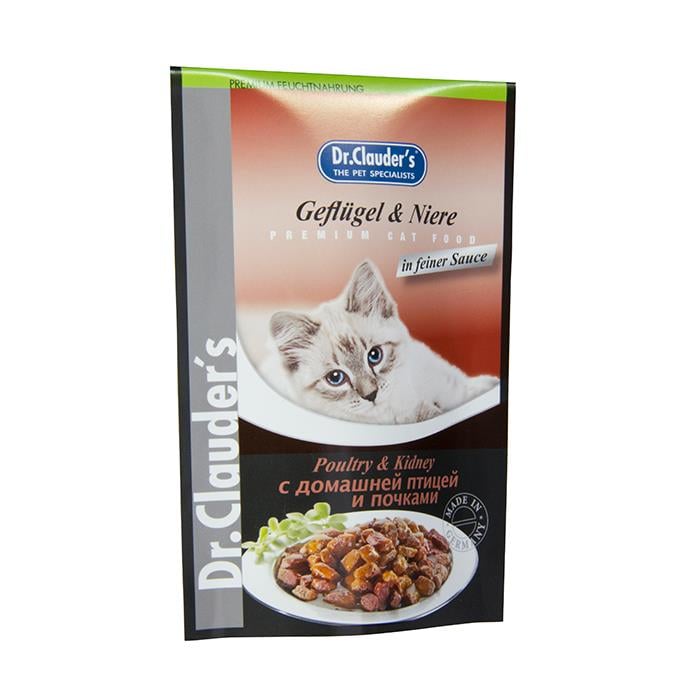 Dr.Clauder's Soslu Kümes Hayvanlı & Böbrekli 100gr Yaş Kedi Maması