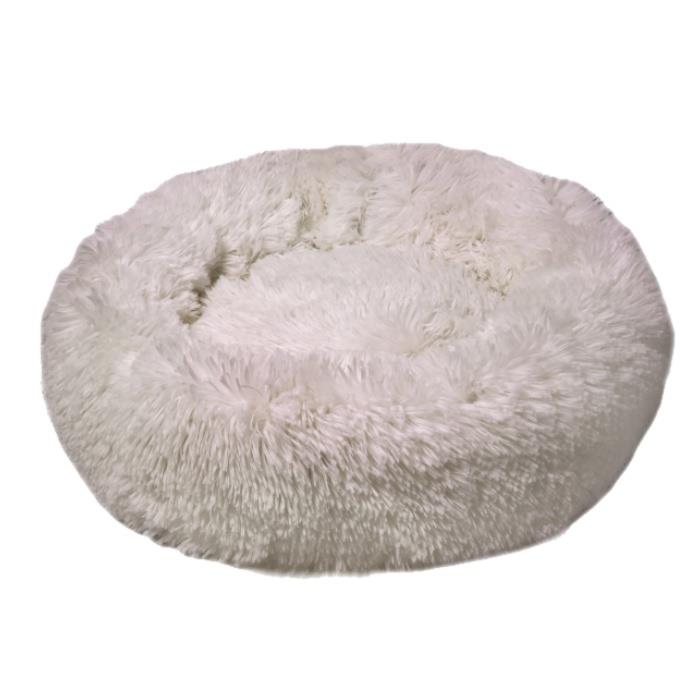 Dubex Ponchik Yuvarlak Kedi Köpek Yatağı Beyaz Small