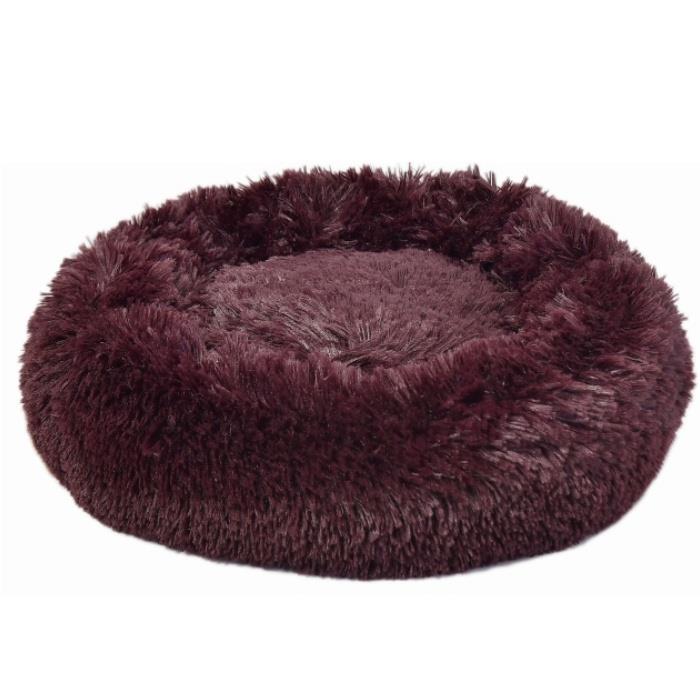 Dubex Ponchik Yuvarlak Kedi Köpek Yatağı Bordo Small