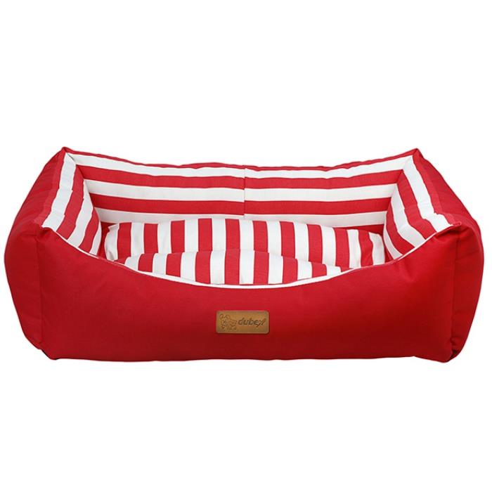 Dubex Tarte Dikdörtgen Kedi Köpek Yatağı Kırmızı Çizgili XLarge
