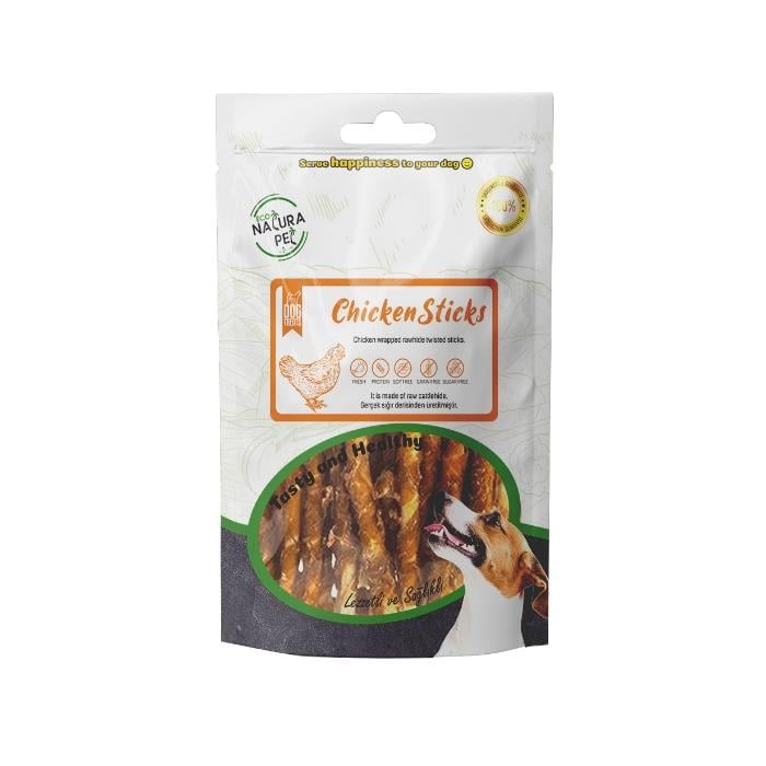Eco Natura Pet Chicken Sticks - Tavuk Sargılı Kemik Köpek Ödülü 90gr