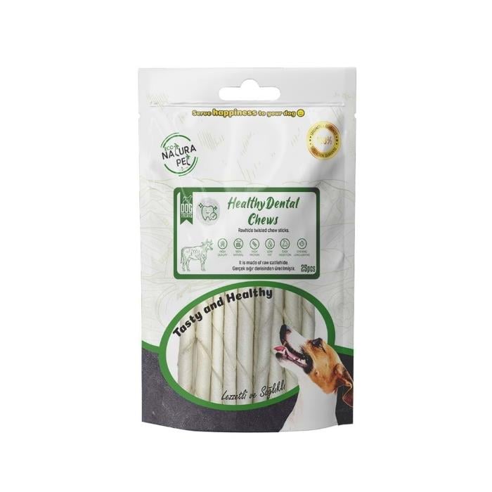 Eco Natura Pet Healty Dental Chews Beyaz Burgu Kemik 13cm 25li 150gr