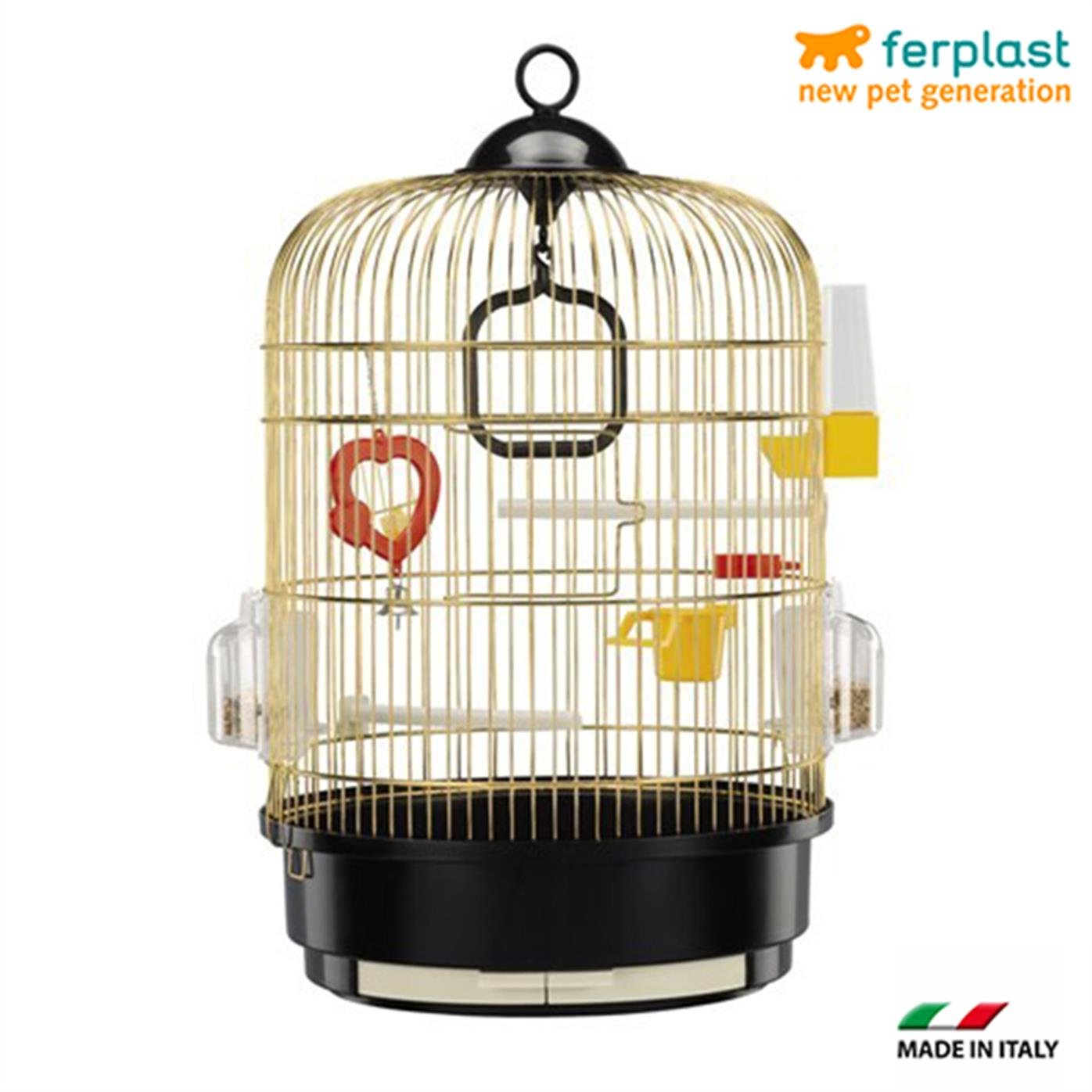 Ferplast Regina Pirinç Sarı Kuş Kafesi 32.5cm Çapında 49cm Yükseklik